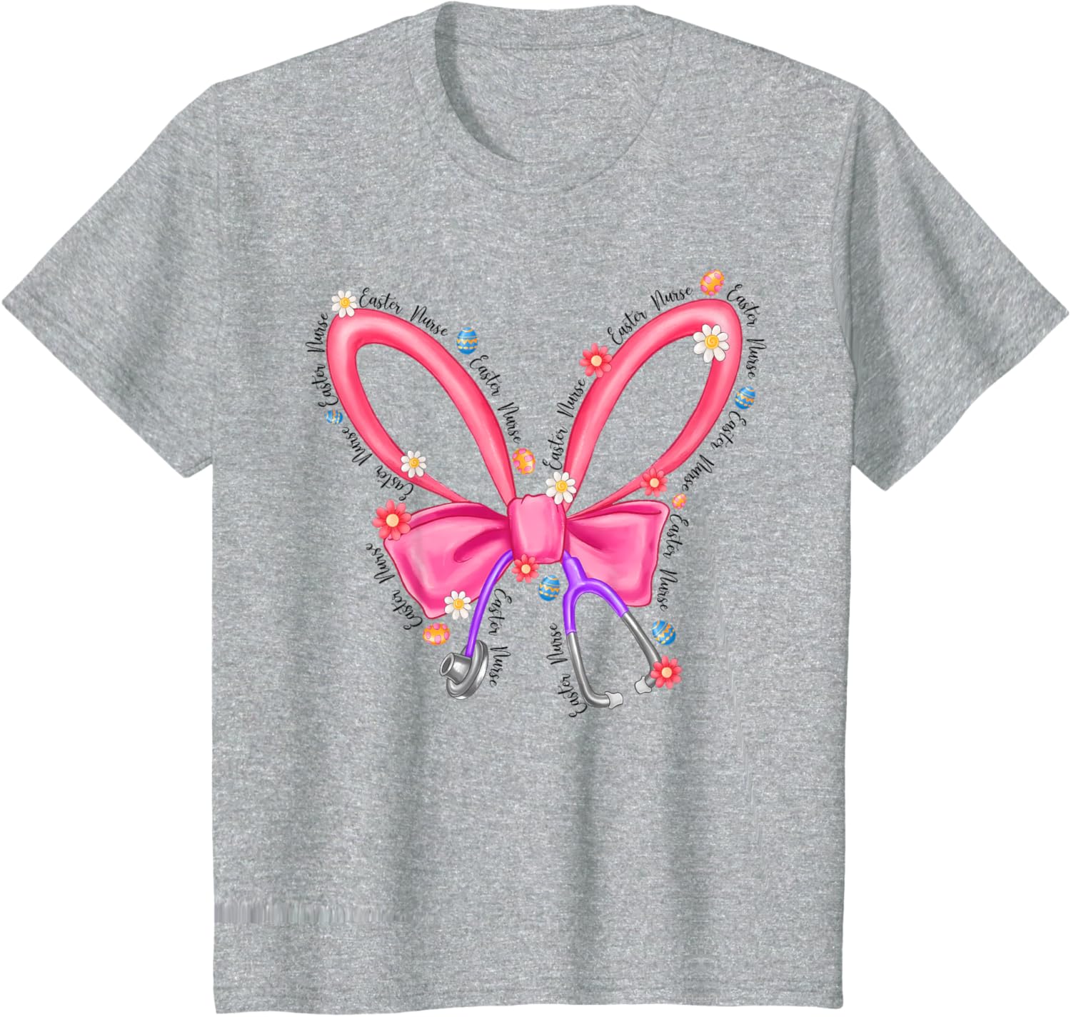 Easter Nurse Coquette Stethoscope Bow Bunny Ear School Nurse T-Shirt