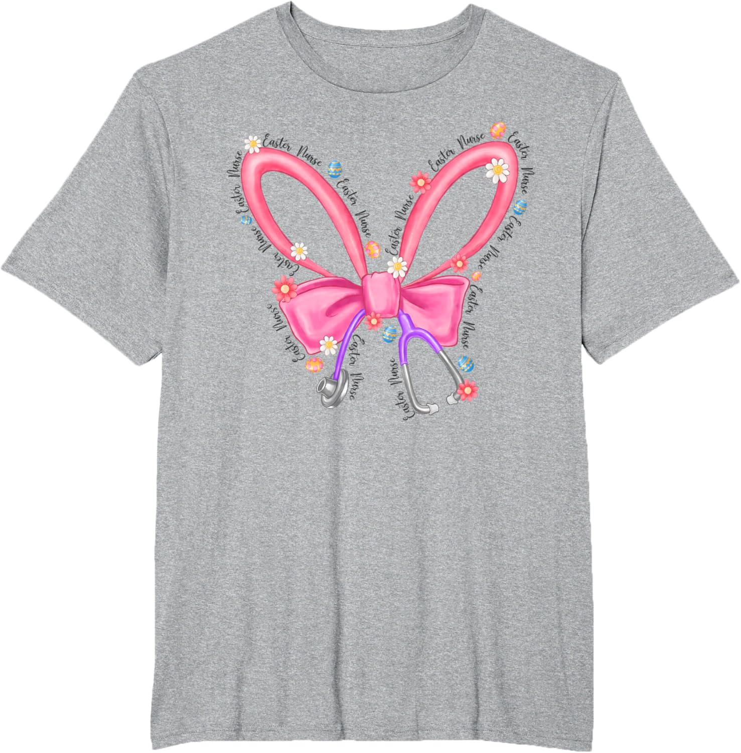 Easter Nurse Coquette Stethoscope Bow Bunny Ear School Nurse T-Shirt