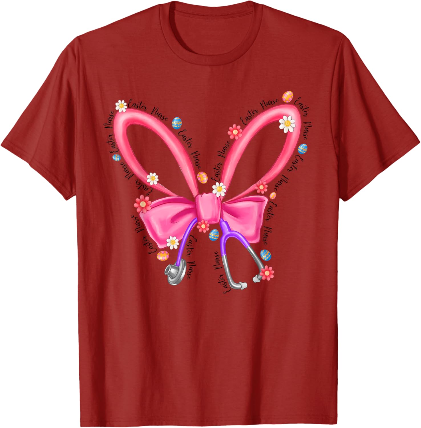 Easter Nurse Coquette Stethoscope Bow Bunny Ear School Nurse T-Shirt