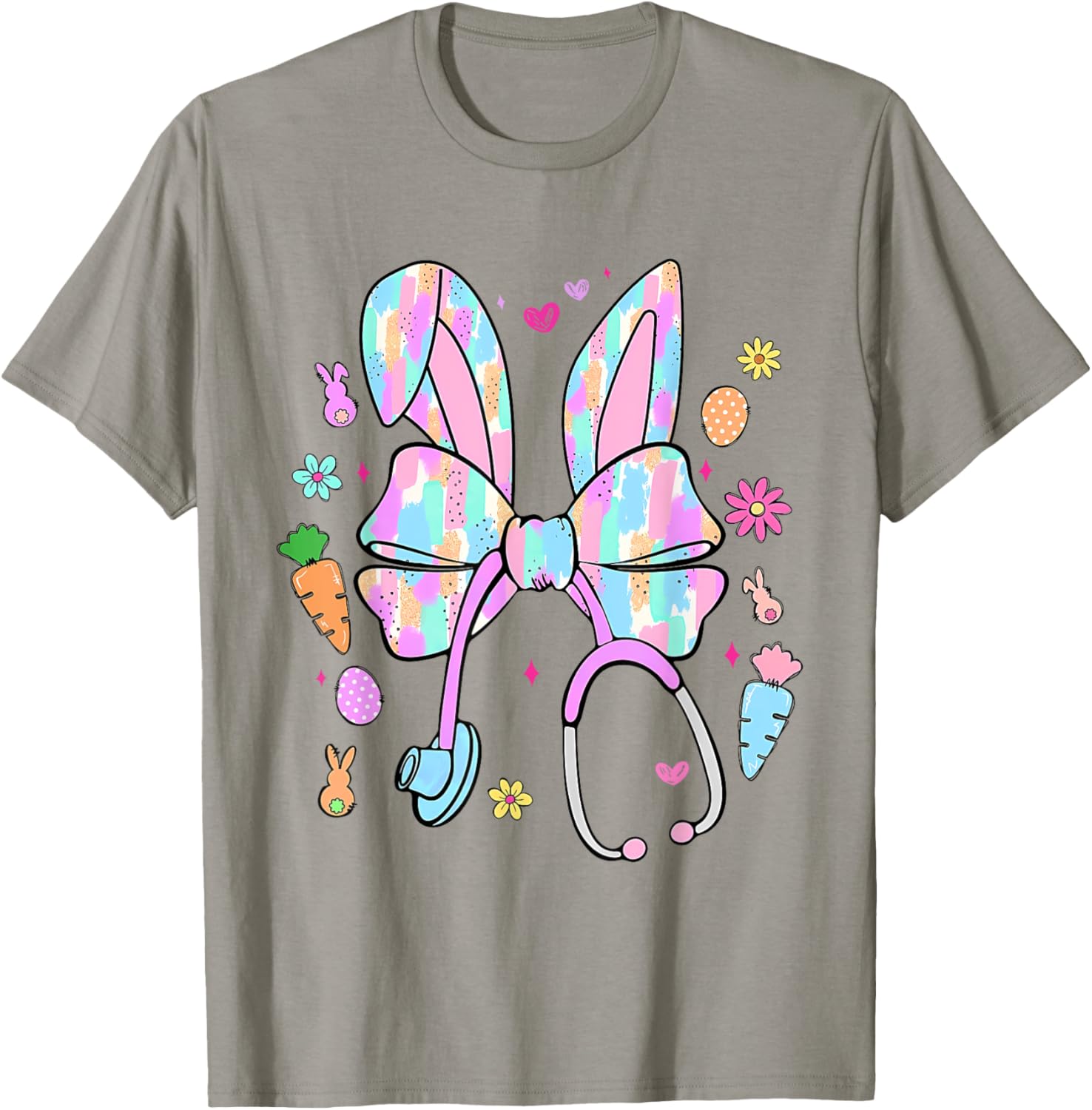 Easter Nurse With Stethoscope And Easter Eggs Nurse Easter T-Shirt