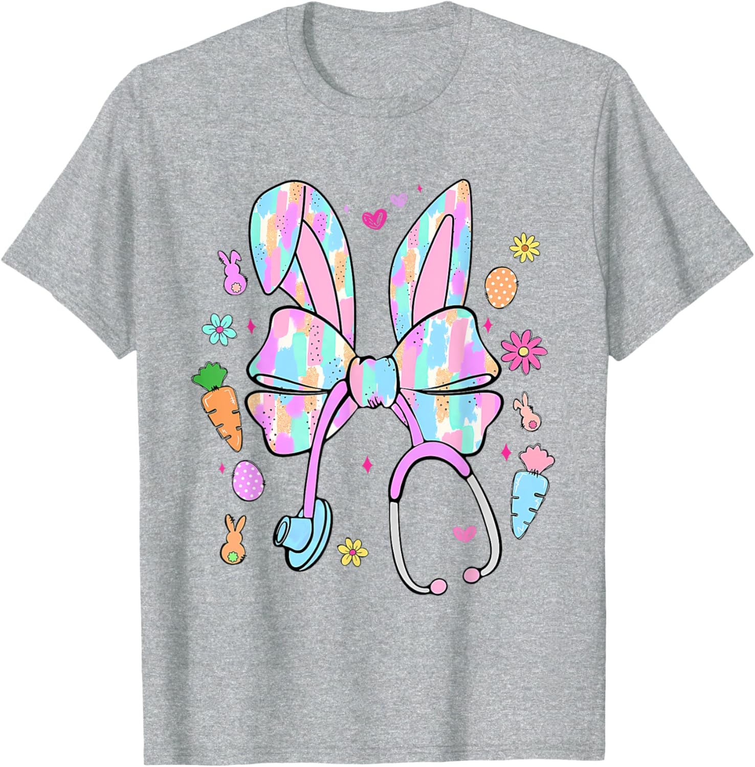 Easter Nurse With Stethoscope And Easter Eggs Nurse Easter T-Shirt