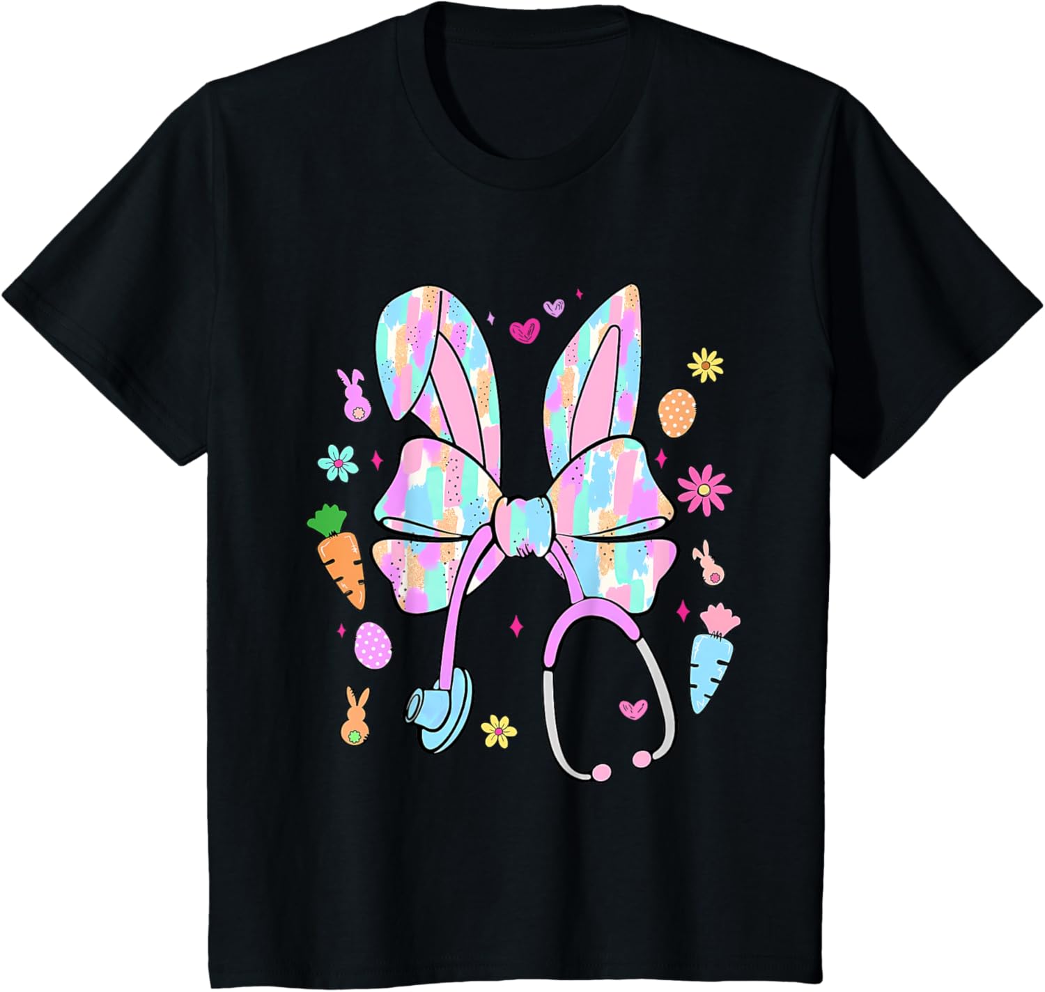 Easter Nurse With Stethoscope And Easter Eggs Nurse Easter T-Shirt