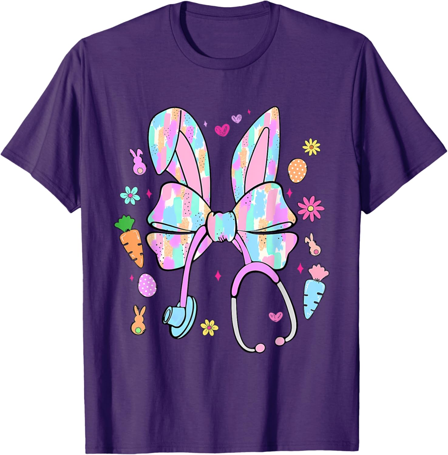 Easter Nurse With Stethoscope And Easter Eggs Nurse Easter T-Shirt