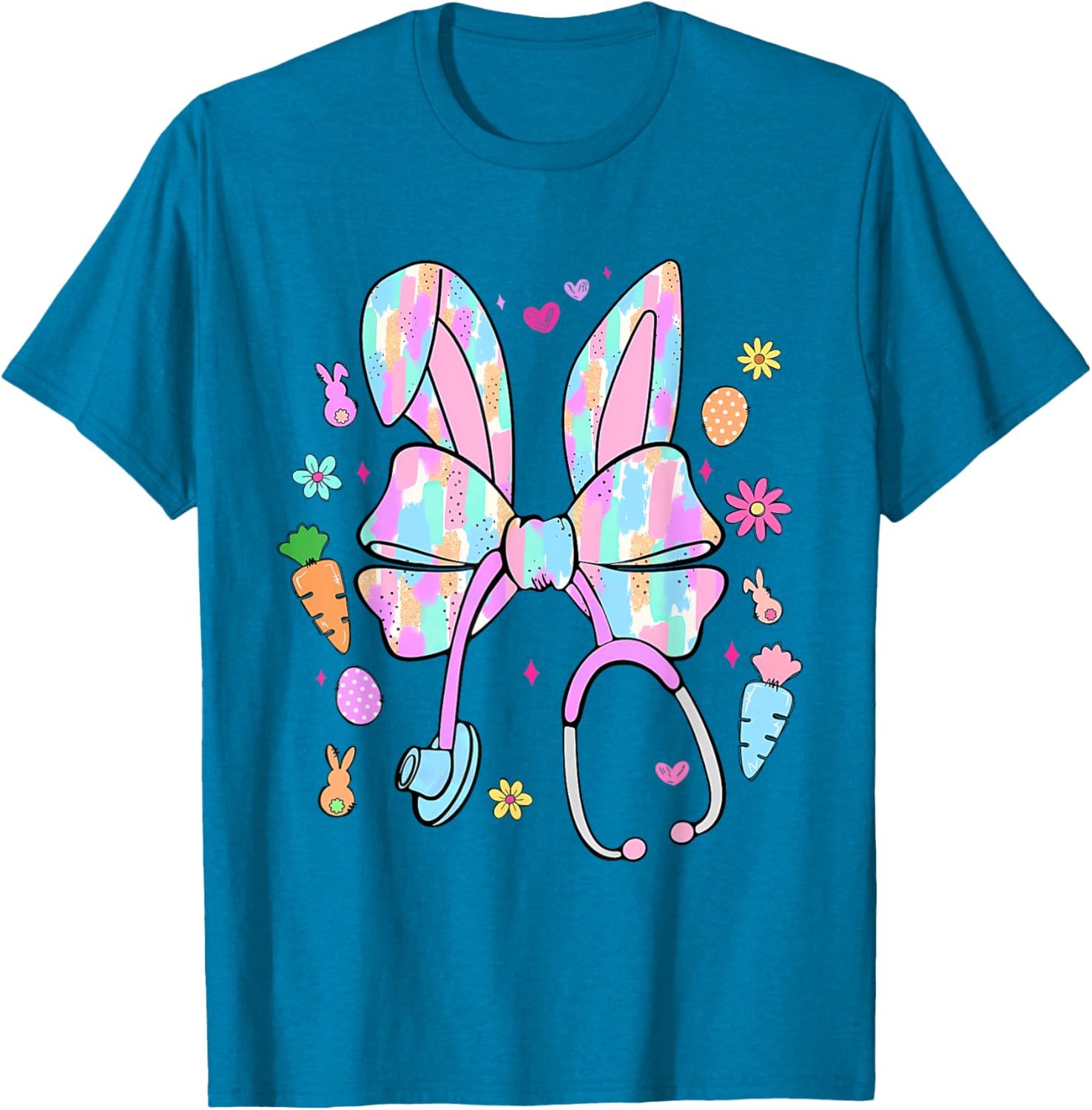 Easter Nurse With Stethoscope And Easter Eggs Nurse Easter T-Shirt