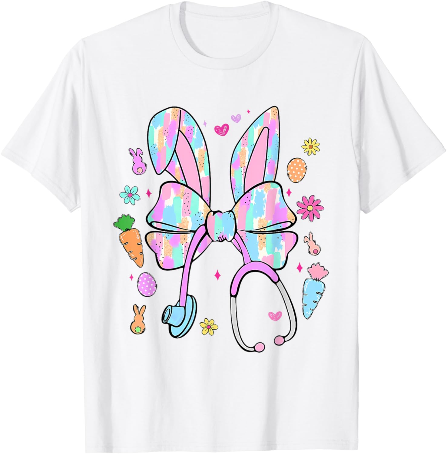 Easter Nurse With Stethoscope And Easter Eggs Nurse Easter T-Shirt