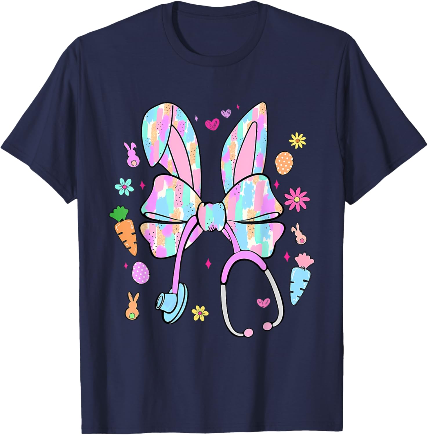 Easter Nurse With Stethoscope And Easter Eggs Nurse Easter T-Shirt