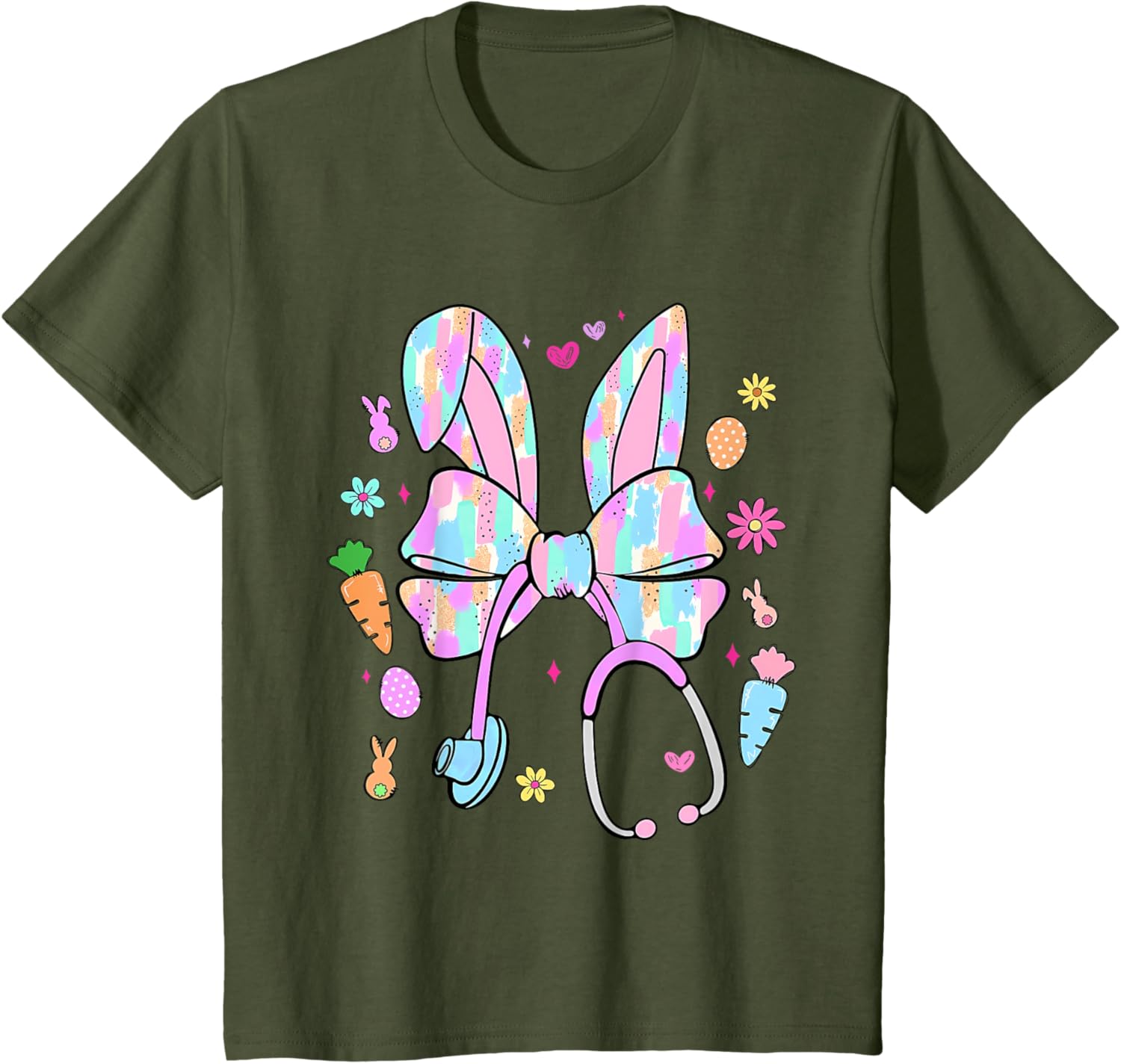 Easter Nurse With Stethoscope And Easter Eggs Nurse Easter T-Shirt