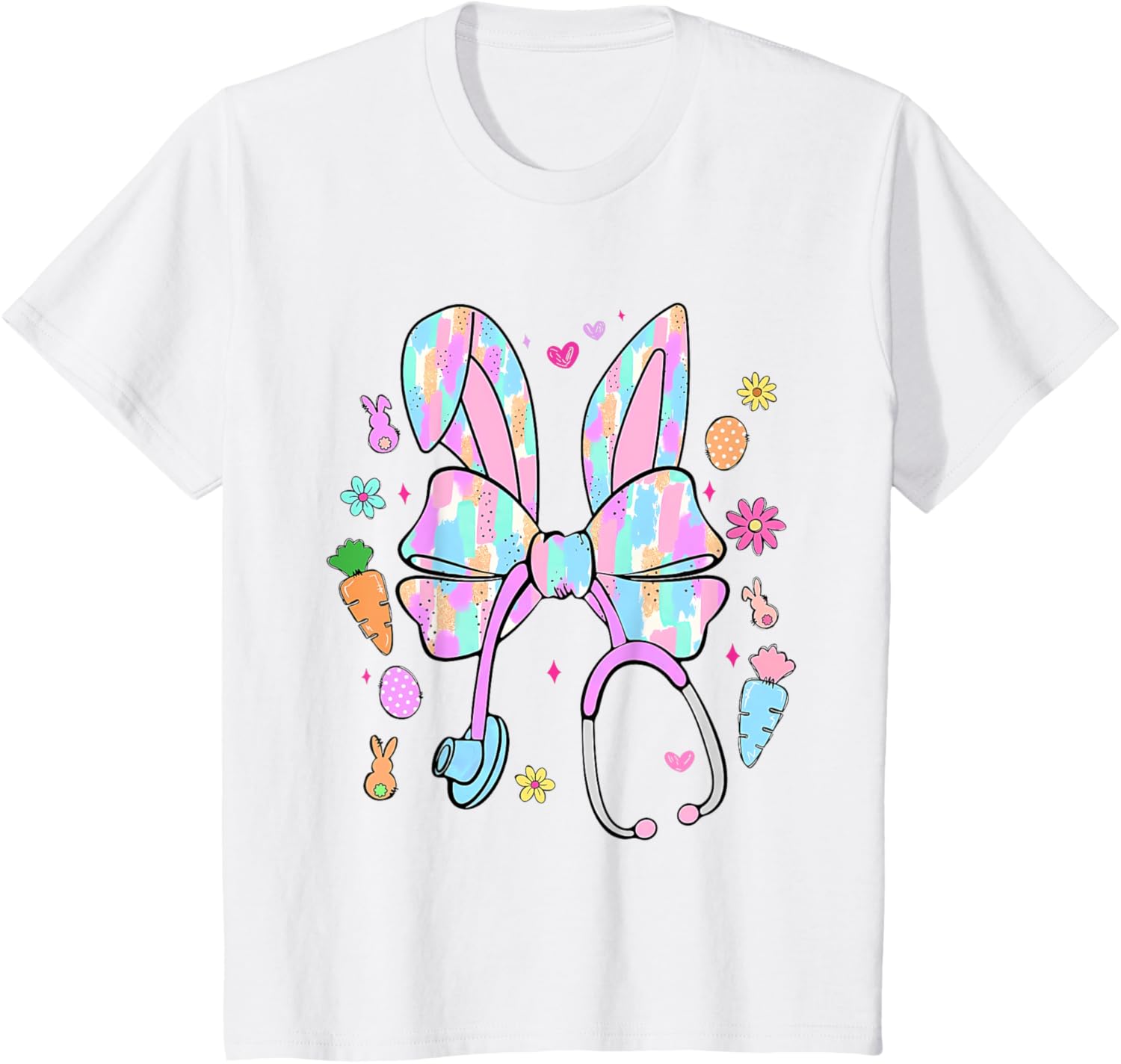 Easter Nurse With Stethoscope And Easter Eggs Nurse Easter T-Shirt