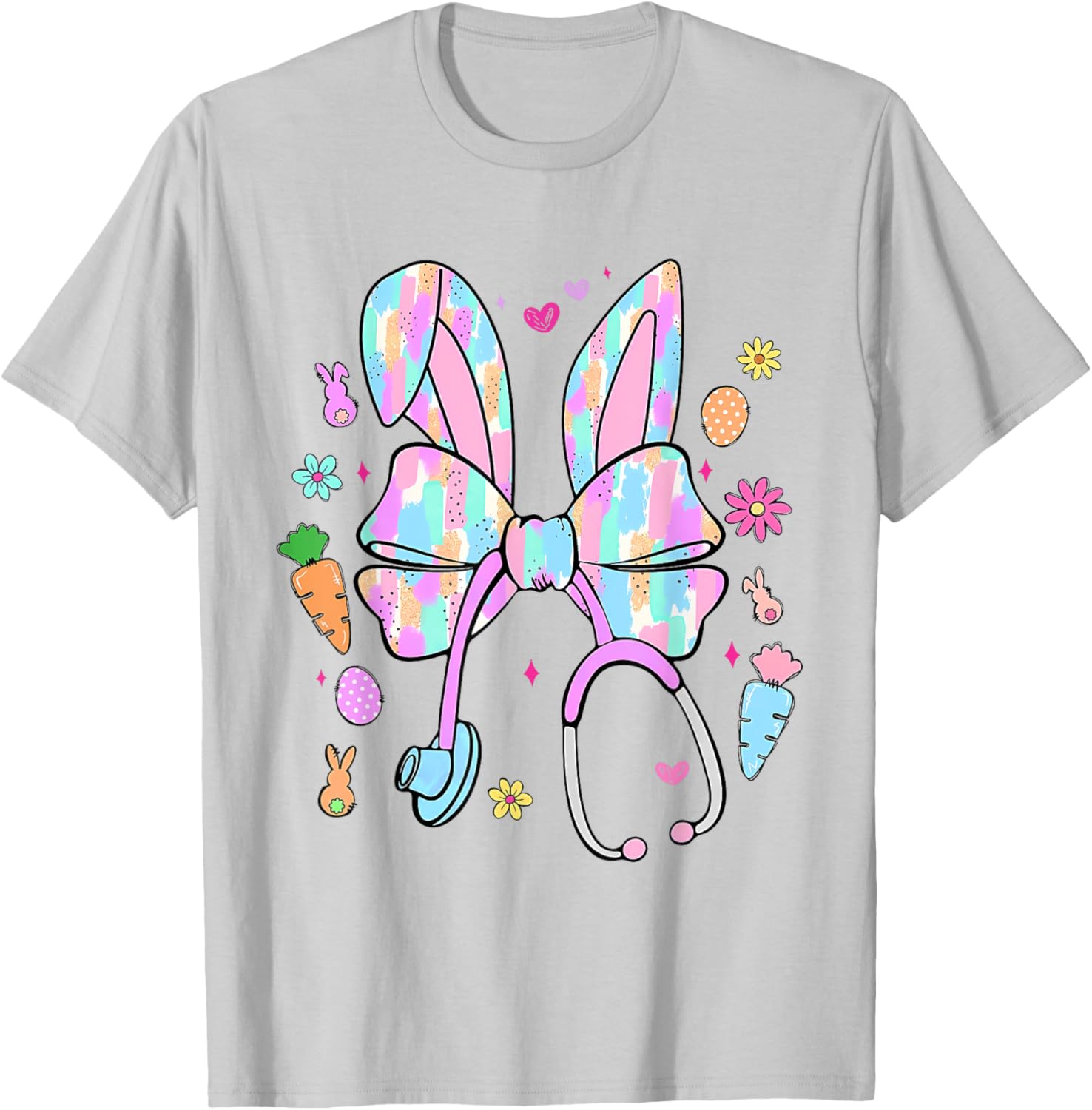 Easter Nurse With Stethoscope And Easter Eggs Nurse Easter T-Shirt