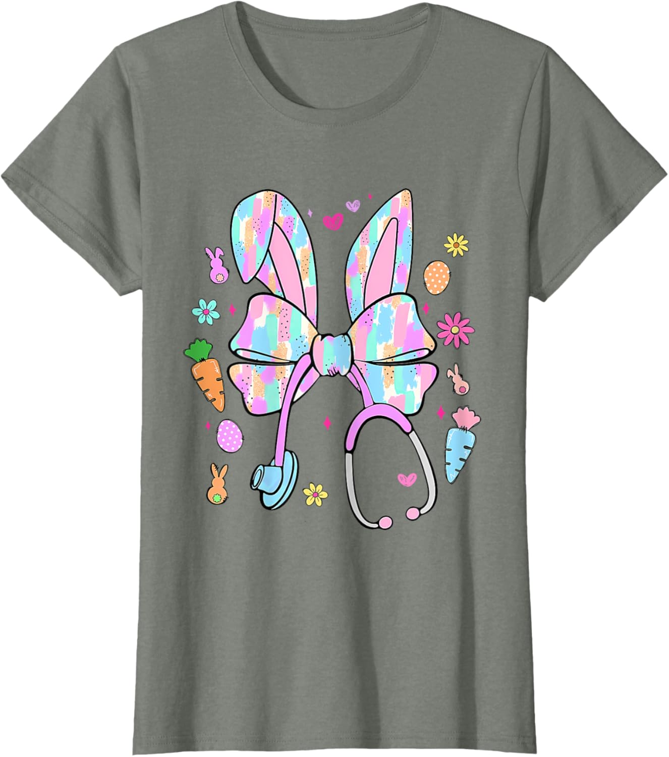 Easter Nurse With Stethoscope And Easter Eggs Nurse Easter T-Shirt