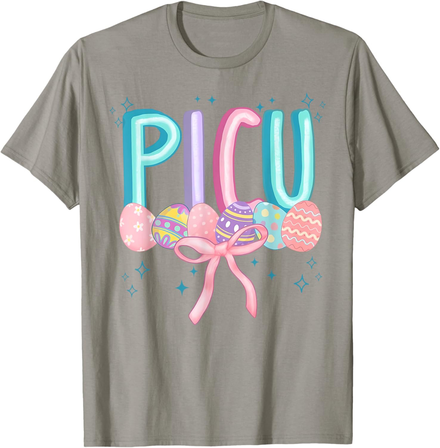 Easter PICU Eggs Spring PICU Coquette Nurse Pediatric ICU T-Shirt