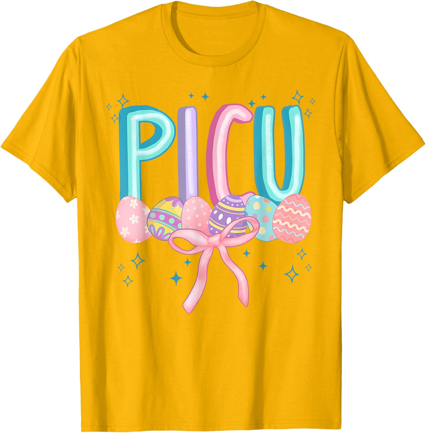 Easter PICU Eggs Spring PICU Coquette Nurse Pediatric ICU T-Shirt