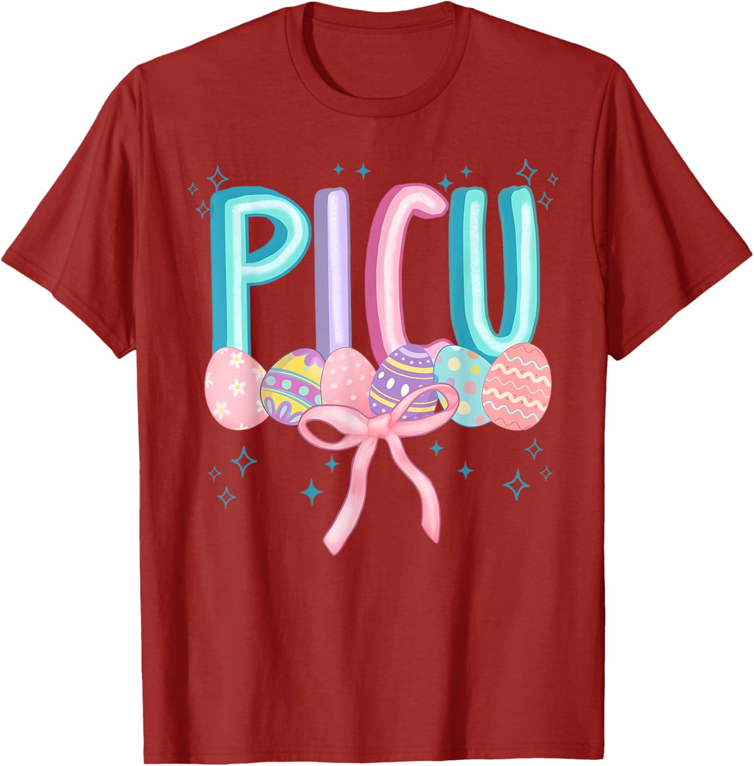 Easter PICU Eggs Spring PICU Coquette Nurse Pediatric ICU T-Shirt