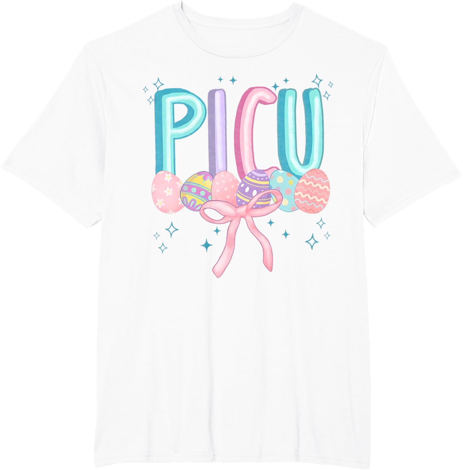 Easter PICU Eggs Spring PICU Coquette Nurse Pediatric ICU T-Shirt