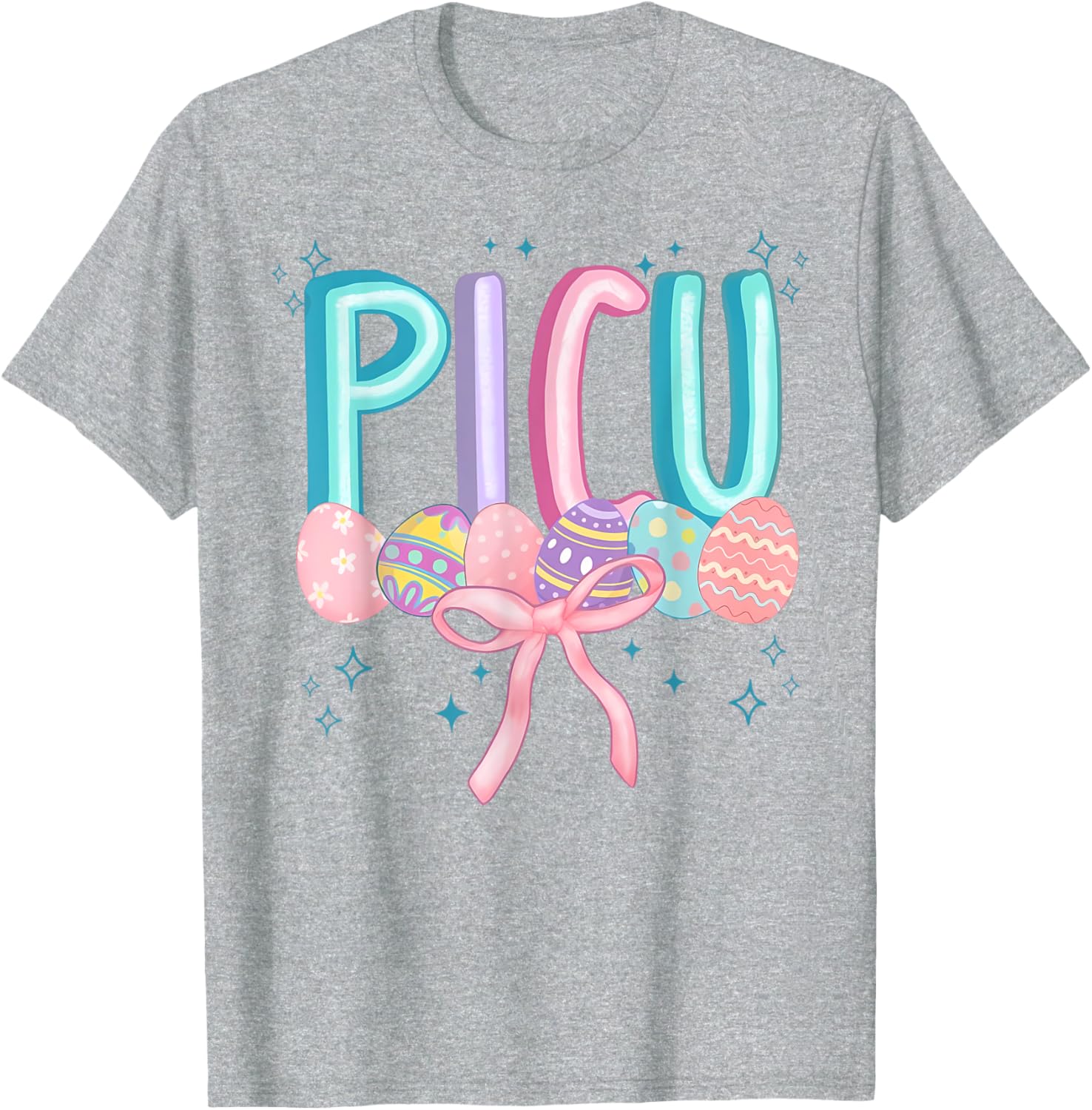 Easter PICU Eggs Spring PICU Coquette Nurse Pediatric ICU T-Shirt