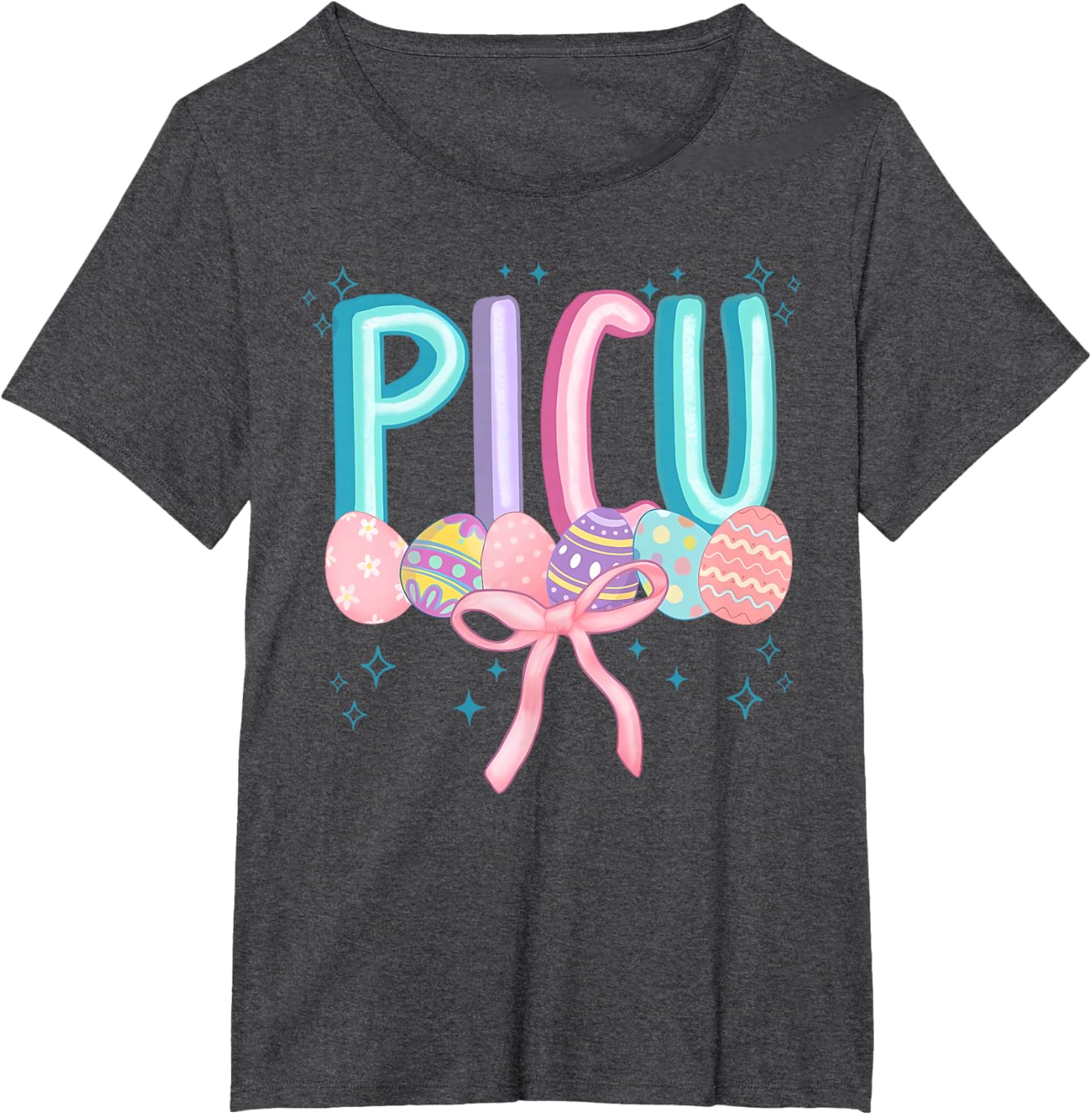 Easter PICU Eggs Spring PICU Coquette Nurse Pediatric ICU T-Shirt