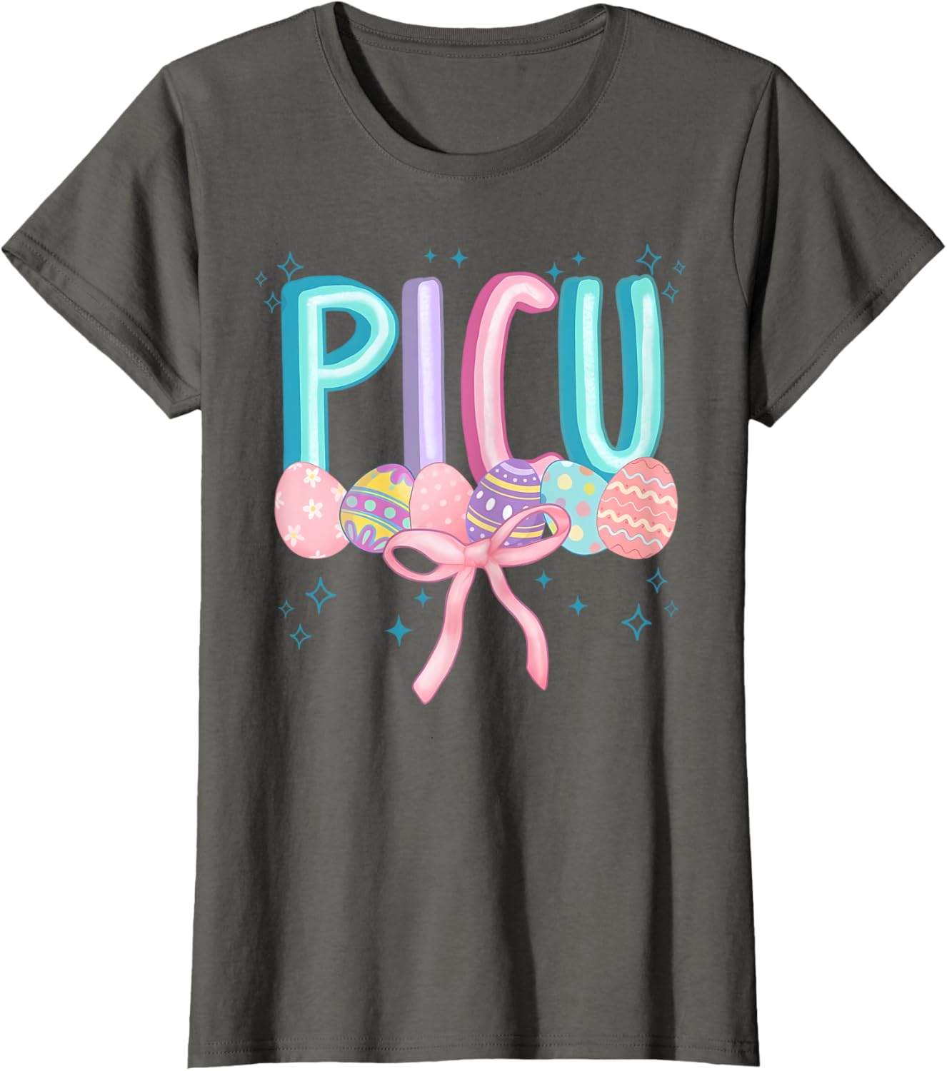 Easter PICU Eggs Spring PICU Coquette Nurse Pediatric ICU T-Shirt