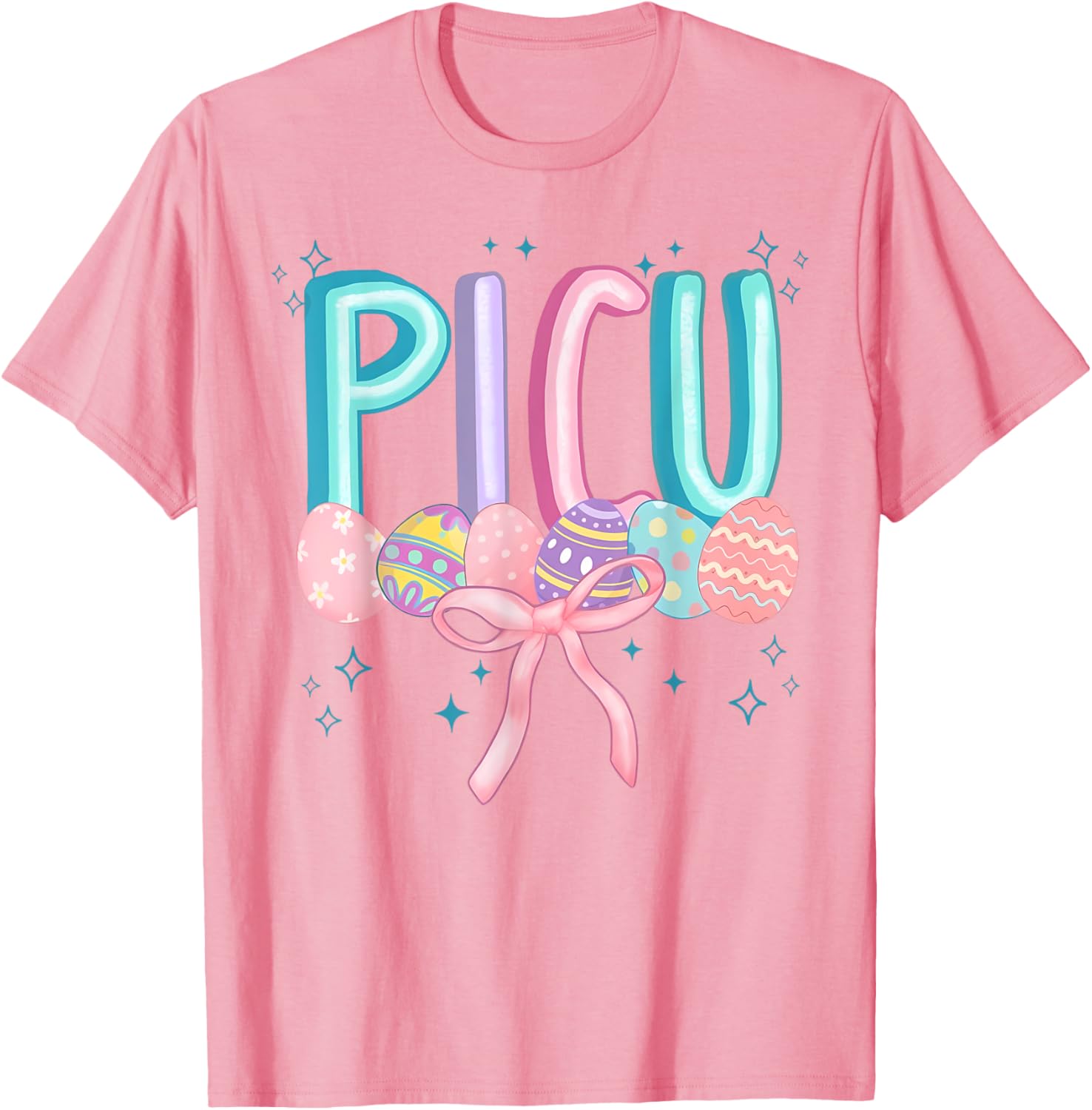 Easter PICU Eggs Spring PICU Coquette Nurse Pediatric ICU T-Shirt