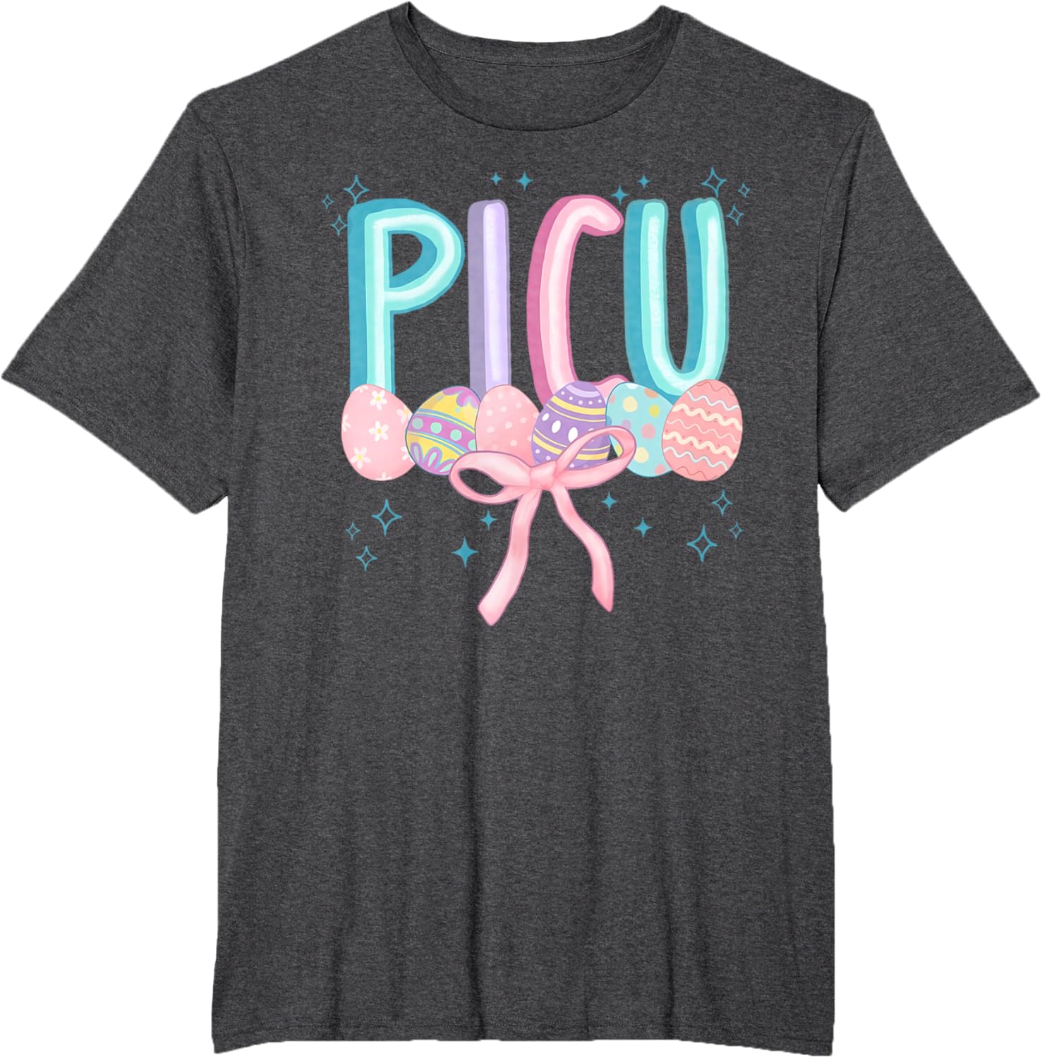 Easter PICU Eggs Spring PICU Coquette Nurse Pediatric ICU T-Shirt