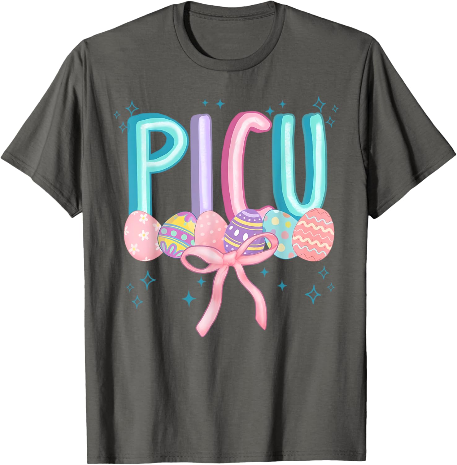 Easter PICU Eggs Spring PICU Coquette Nurse Pediatric ICU T-Shirt