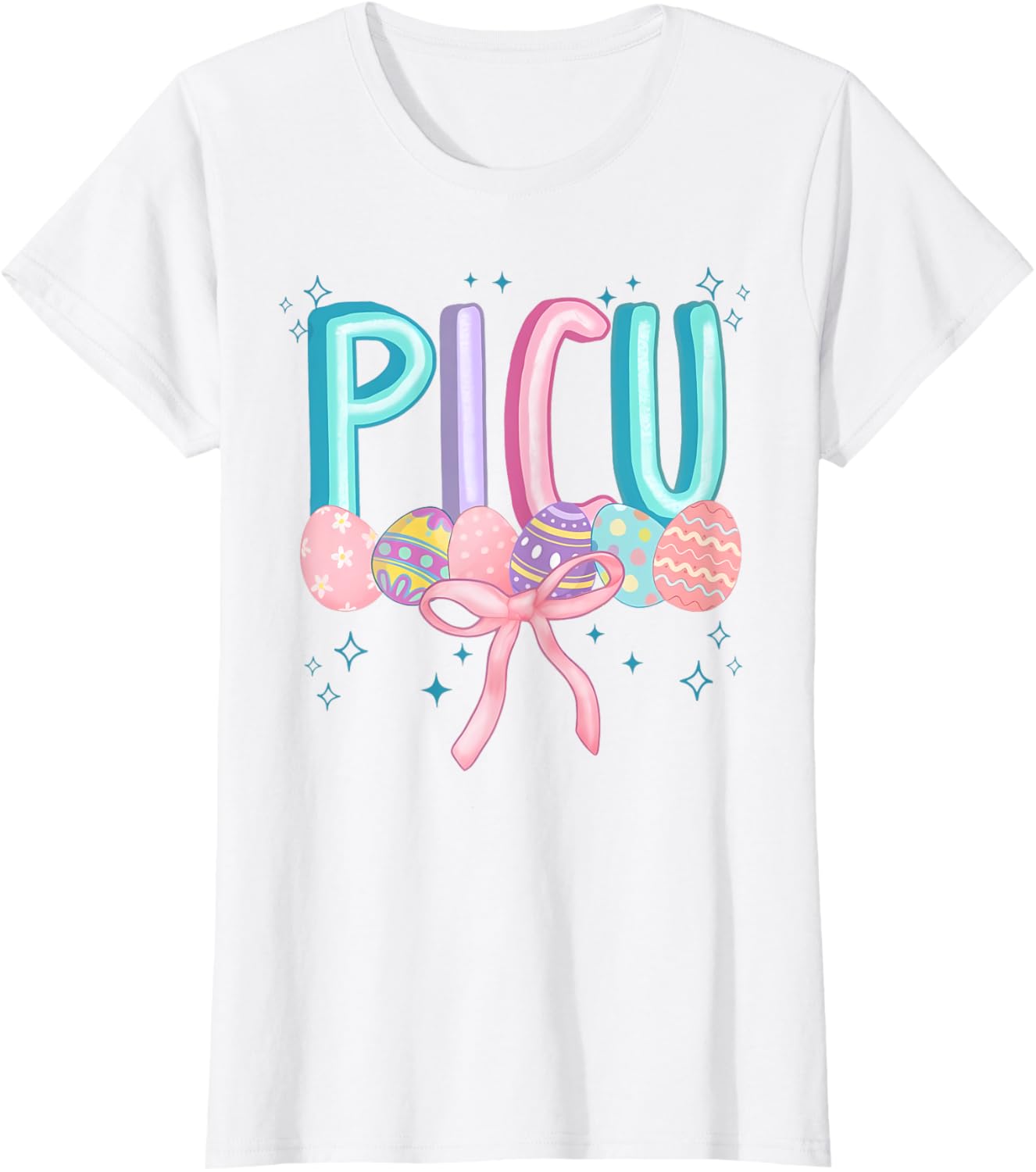 Easter PICU Eggs Spring PICU Coquette Nurse Pediatric ICU T-Shirt