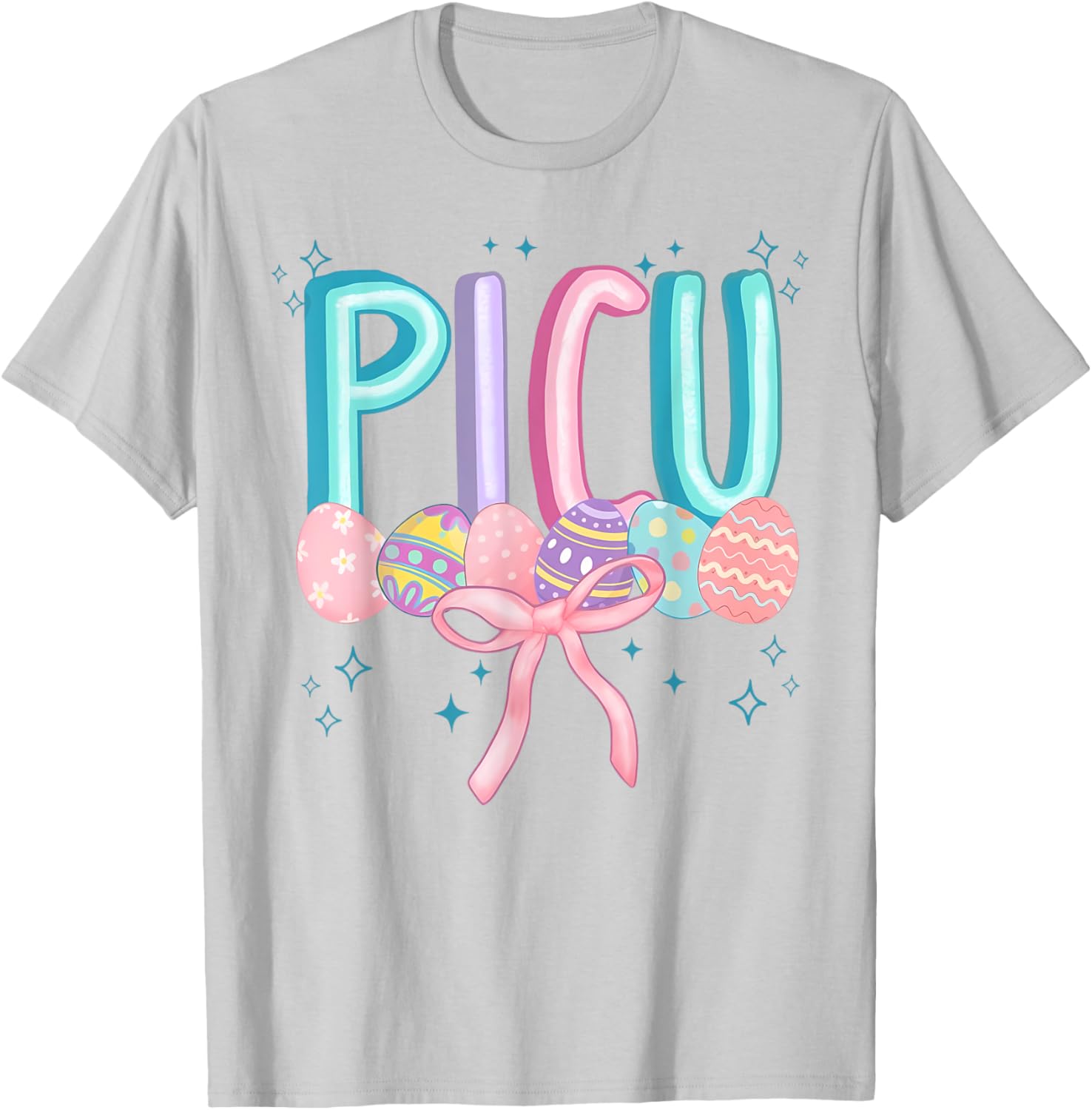 Easter PICU Eggs Spring PICU Coquette Nurse Pediatric ICU T-Shirt