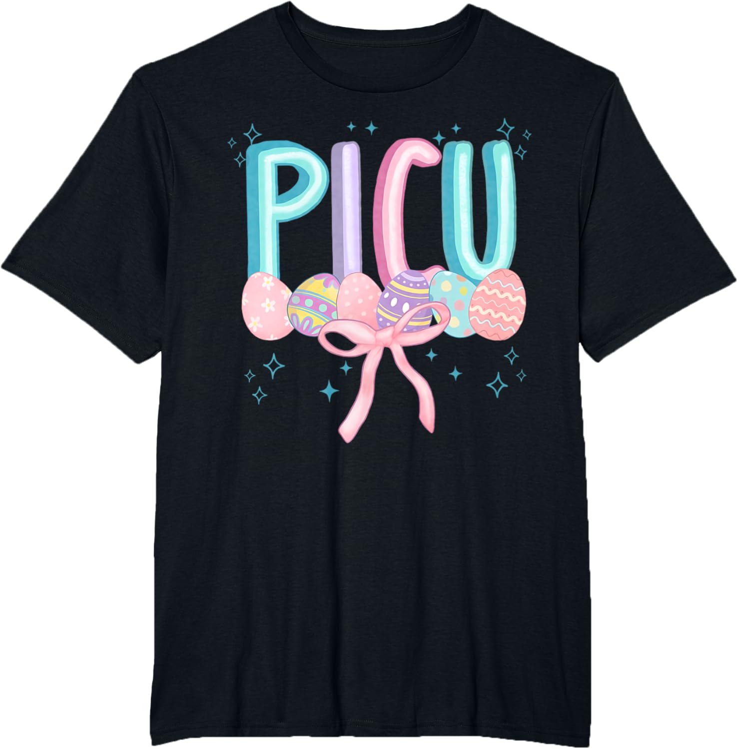 Easter PICU Eggs Spring PICU Coquette Nurse Pediatric ICU T-Shirt