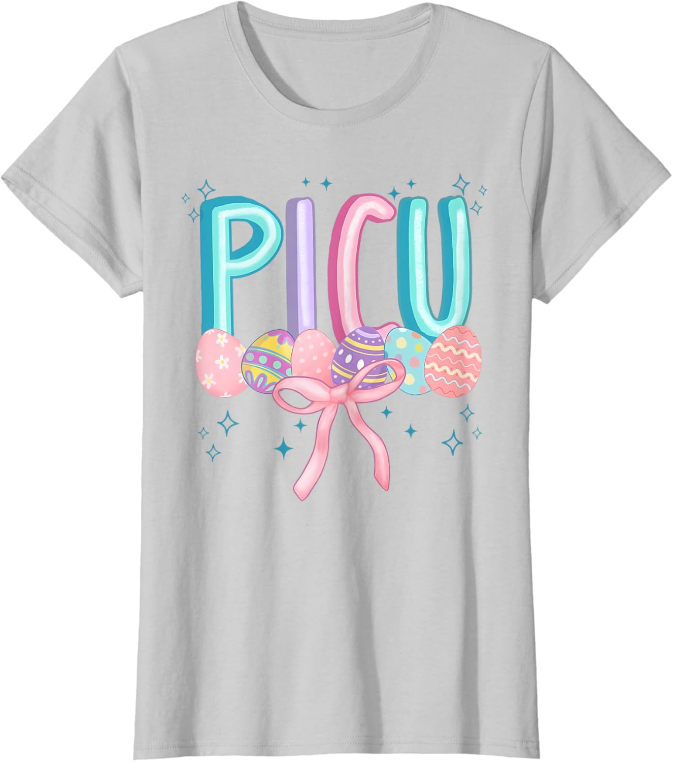 Easter PICU Eggs Spring PICU Coquette Nurse Pediatric ICU T-Shirt