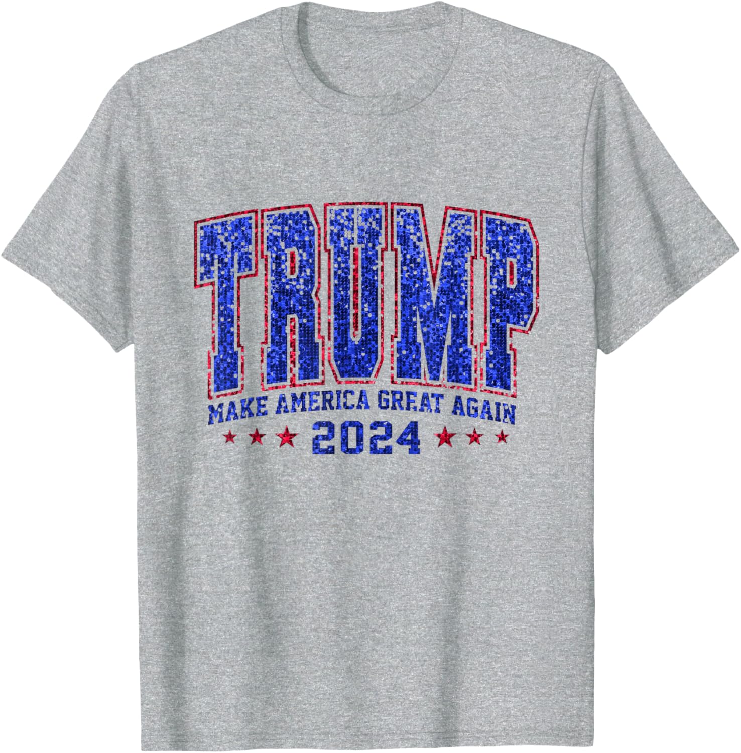 Faux Sequins Trump 2024 President Make America Trump Again T-Shirt