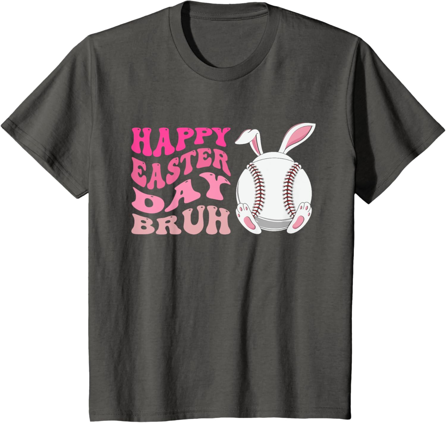 Funny Baseball Bunny Easter, Happy Easter Day Bruh for Girls T-Shirt