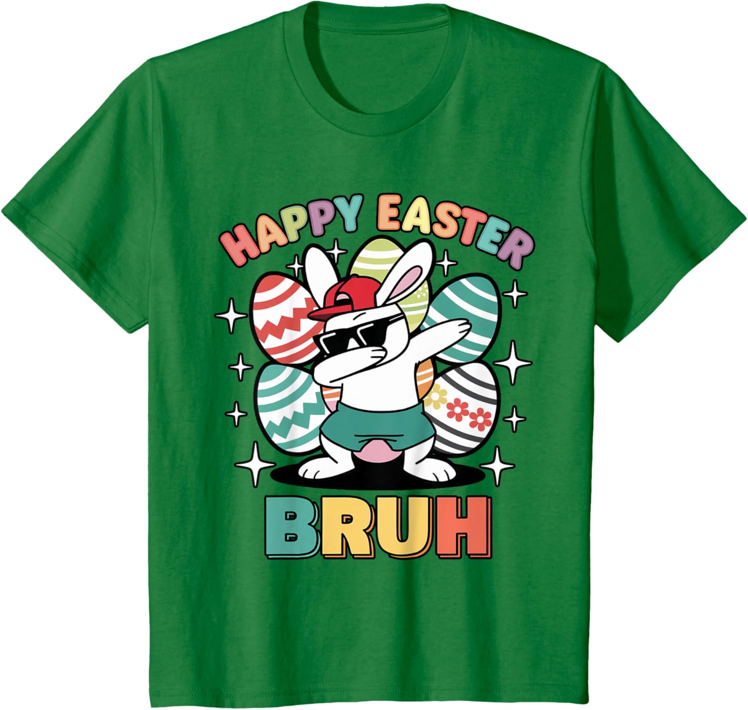 Funny Dab Bunny Happy Easter Bruh for Boys Kid Funny Meme T-Shirt