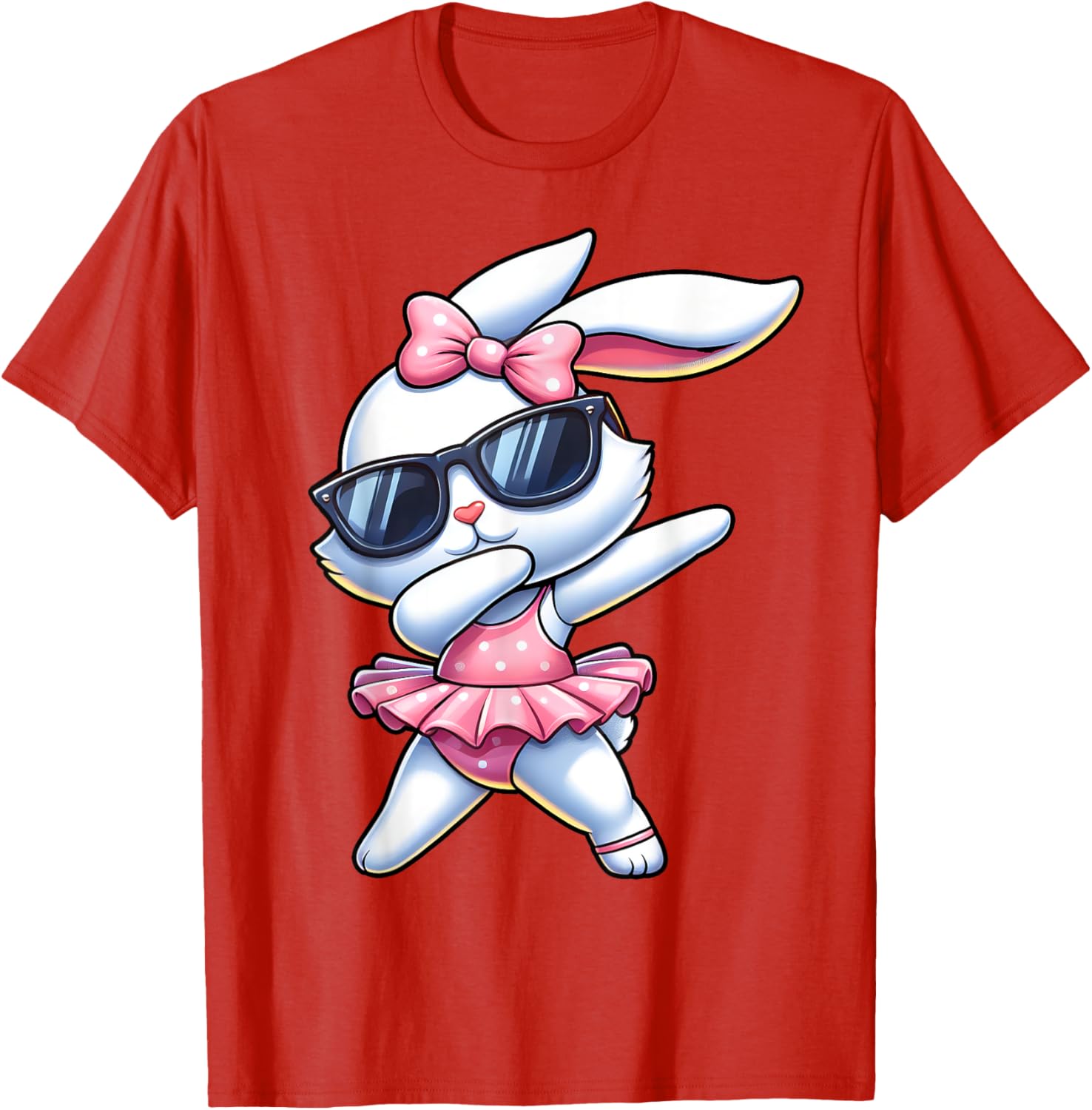 Funny Dabbing Bunny Ballet Happy Easter Day Boys Girls T-Shirt