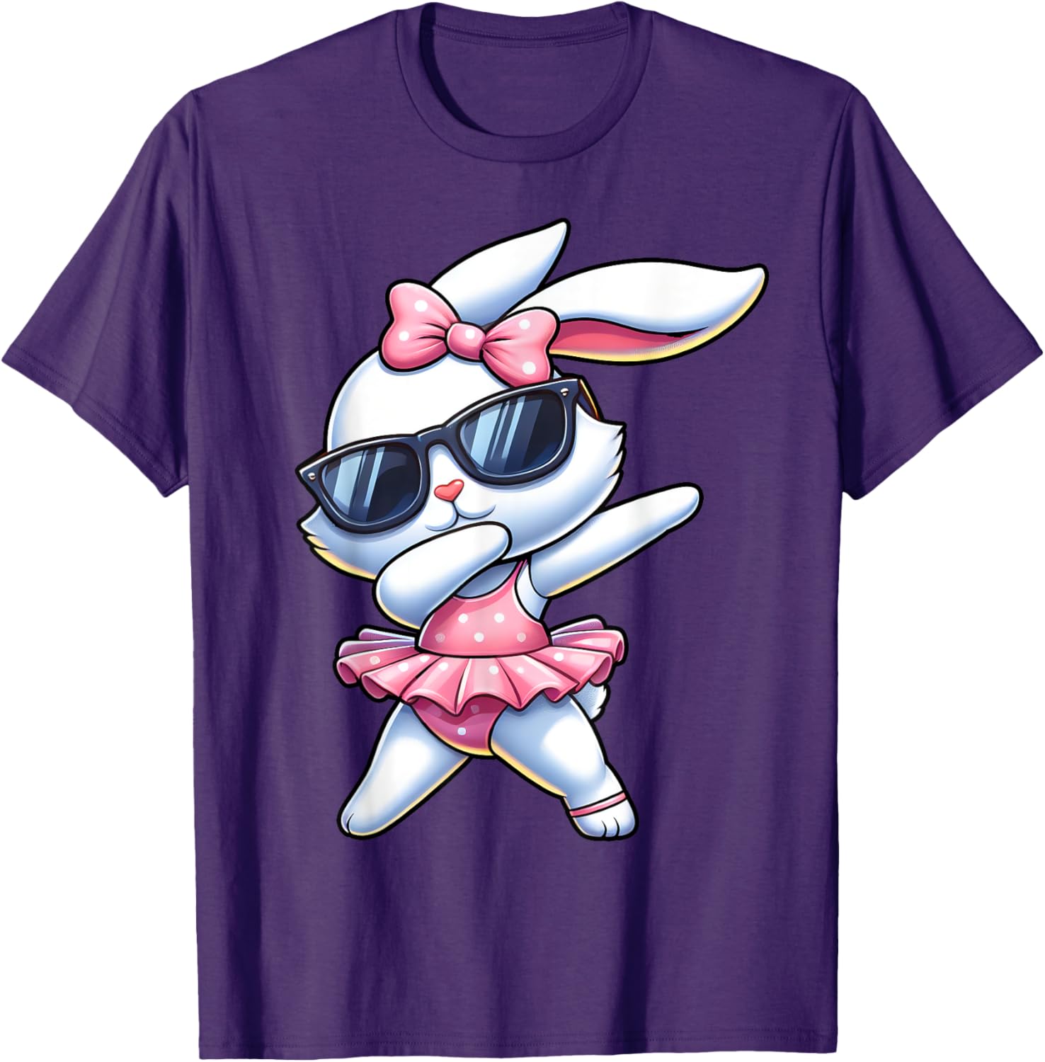 Funny Dabbing Bunny Ballet Happy Easter Day Boys Girls T-Shirt