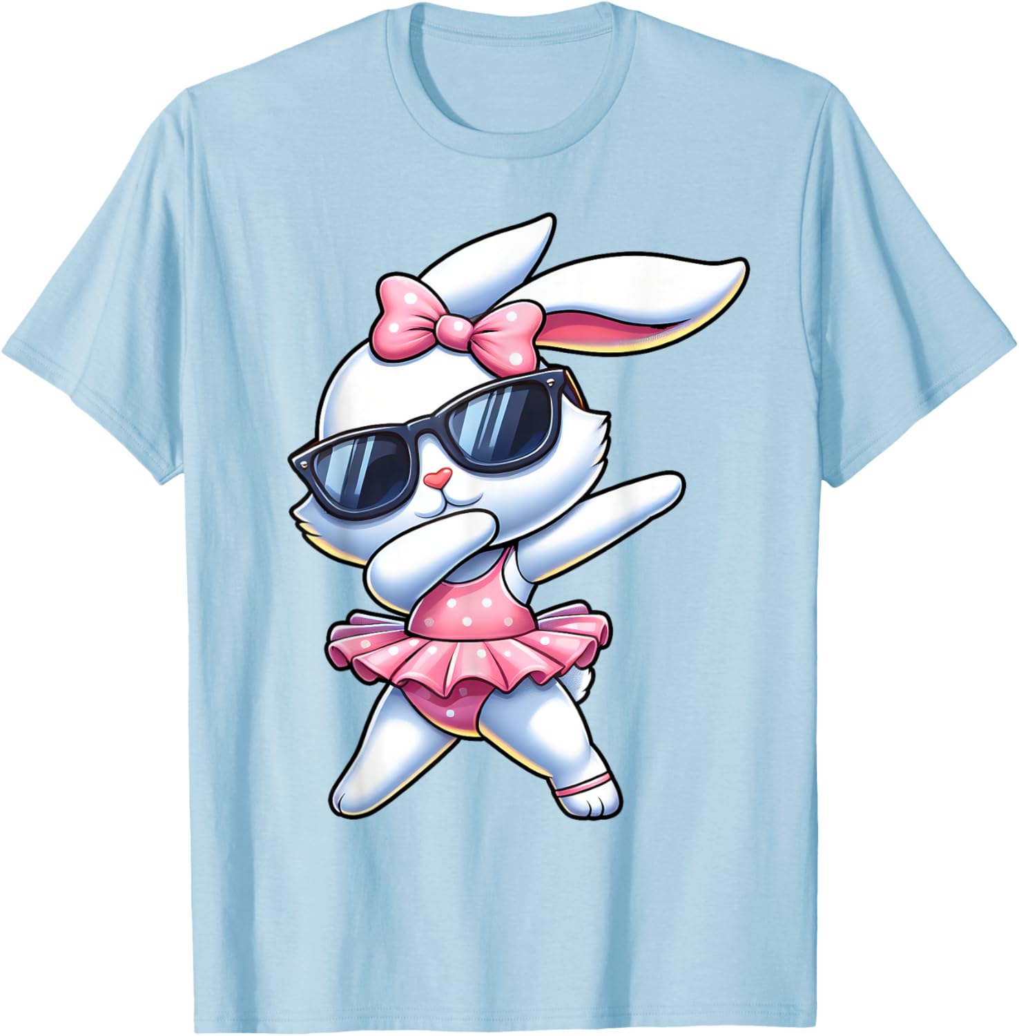 Funny Dabbing Bunny Ballet Happy Easter Day Boys Girls T-Shirt