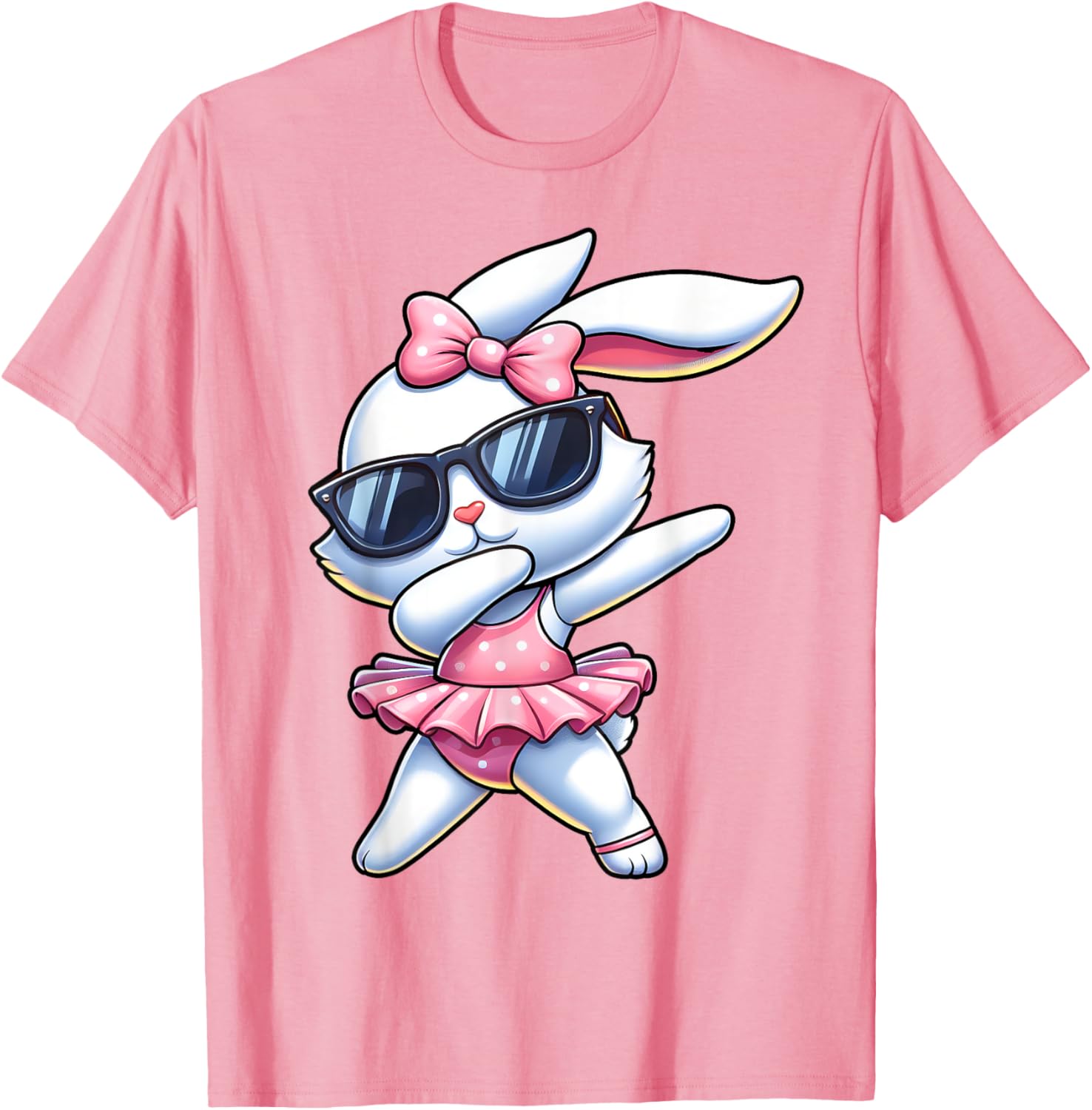 Funny Dabbing Bunny Ballet Happy Easter Day Boys Girls T-Shirt