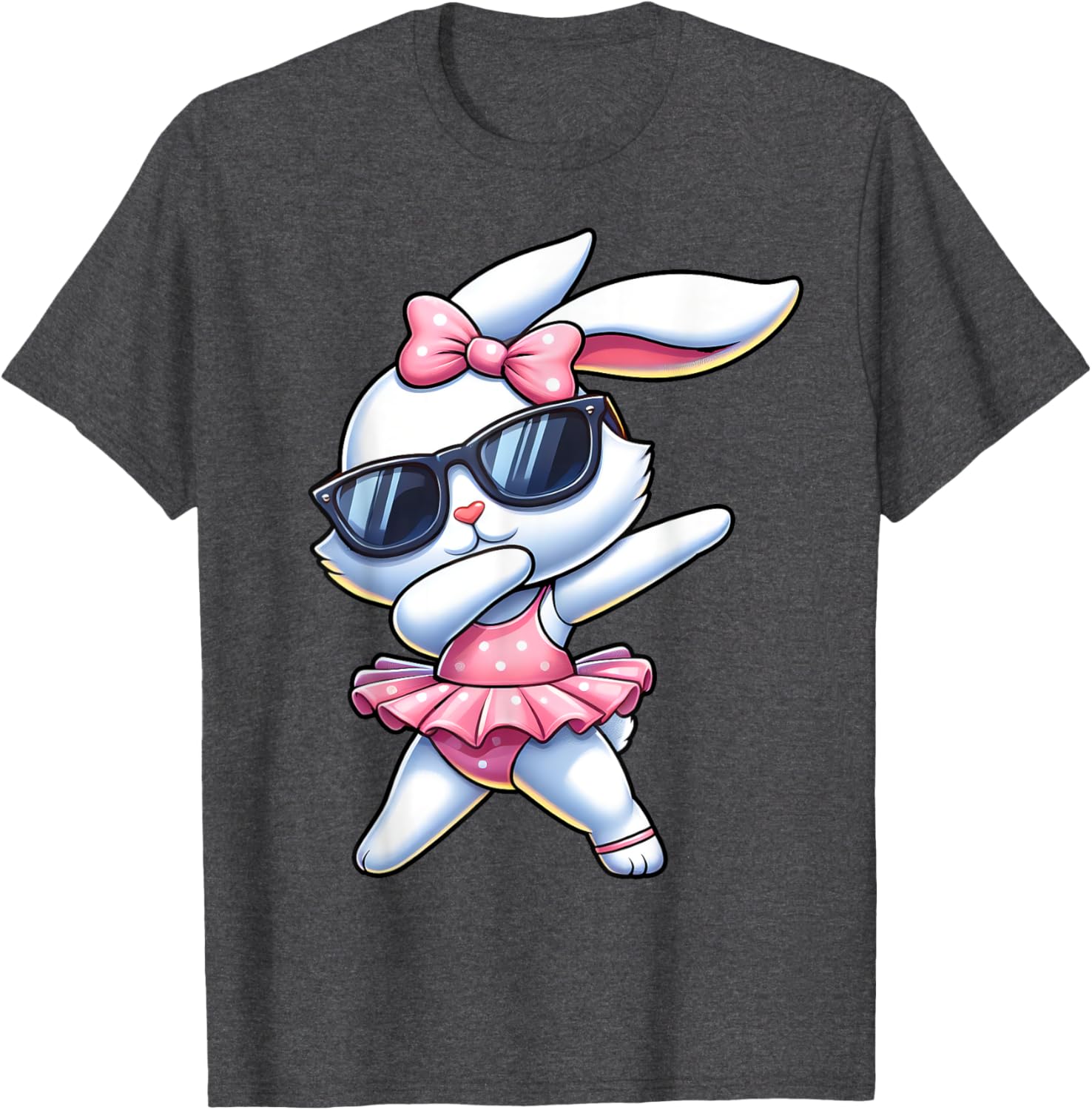 Funny Dabbing Bunny Ballet Happy Easter Day Boys Girls T-Shirt