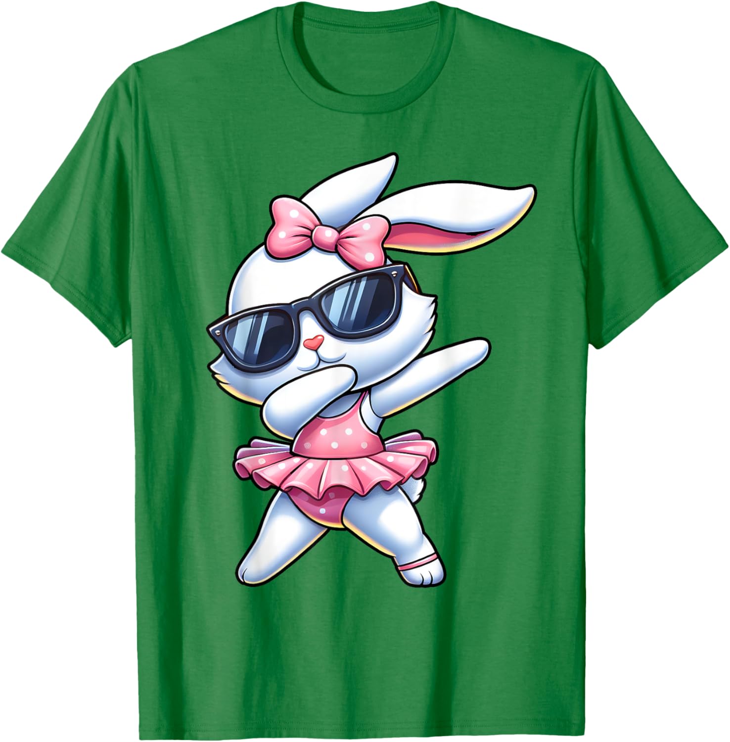 Funny Dabbing Bunny Ballet Happy Easter Day Boys Girls T-Shirt