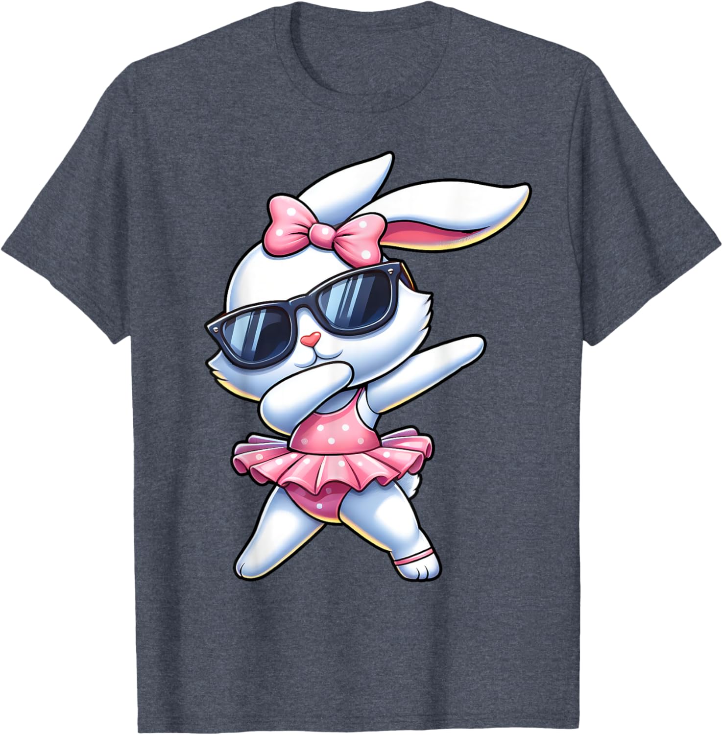 Funny Dabbing Bunny Ballet Happy Easter Day Boys Girls T-Shirt