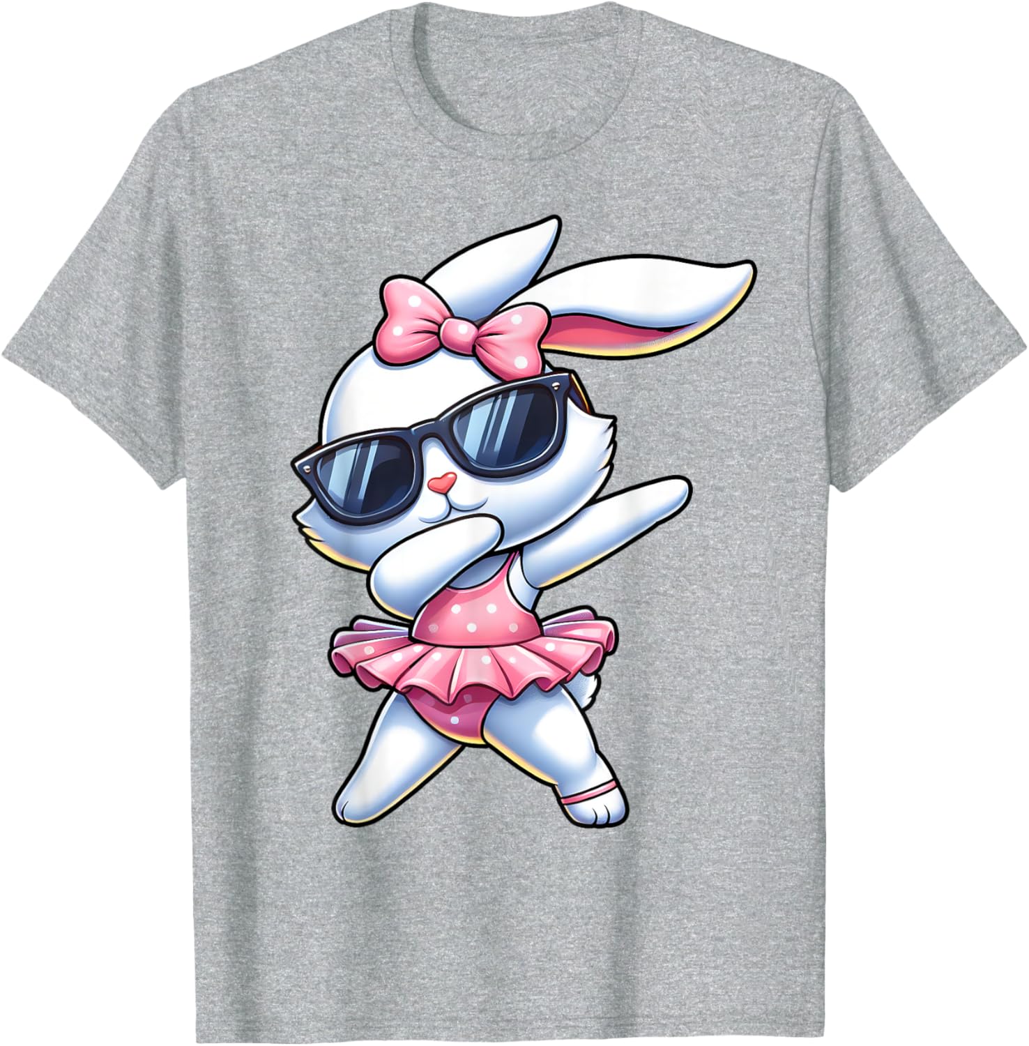 Funny Dabbing Bunny Ballet Happy Easter Day Boys Girls T-Shirt