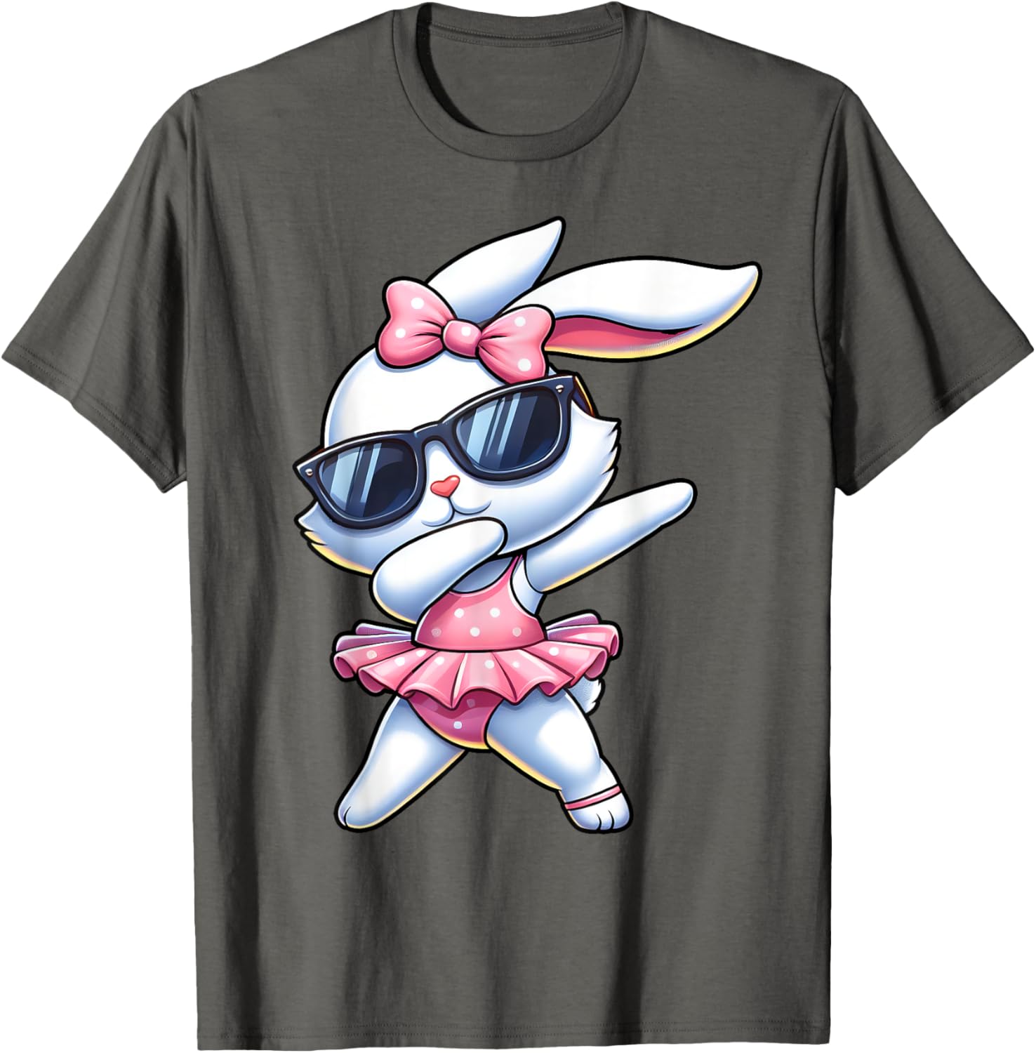 Funny Dabbing Bunny Ballet Happy Easter Day Boys Girls T-Shirt