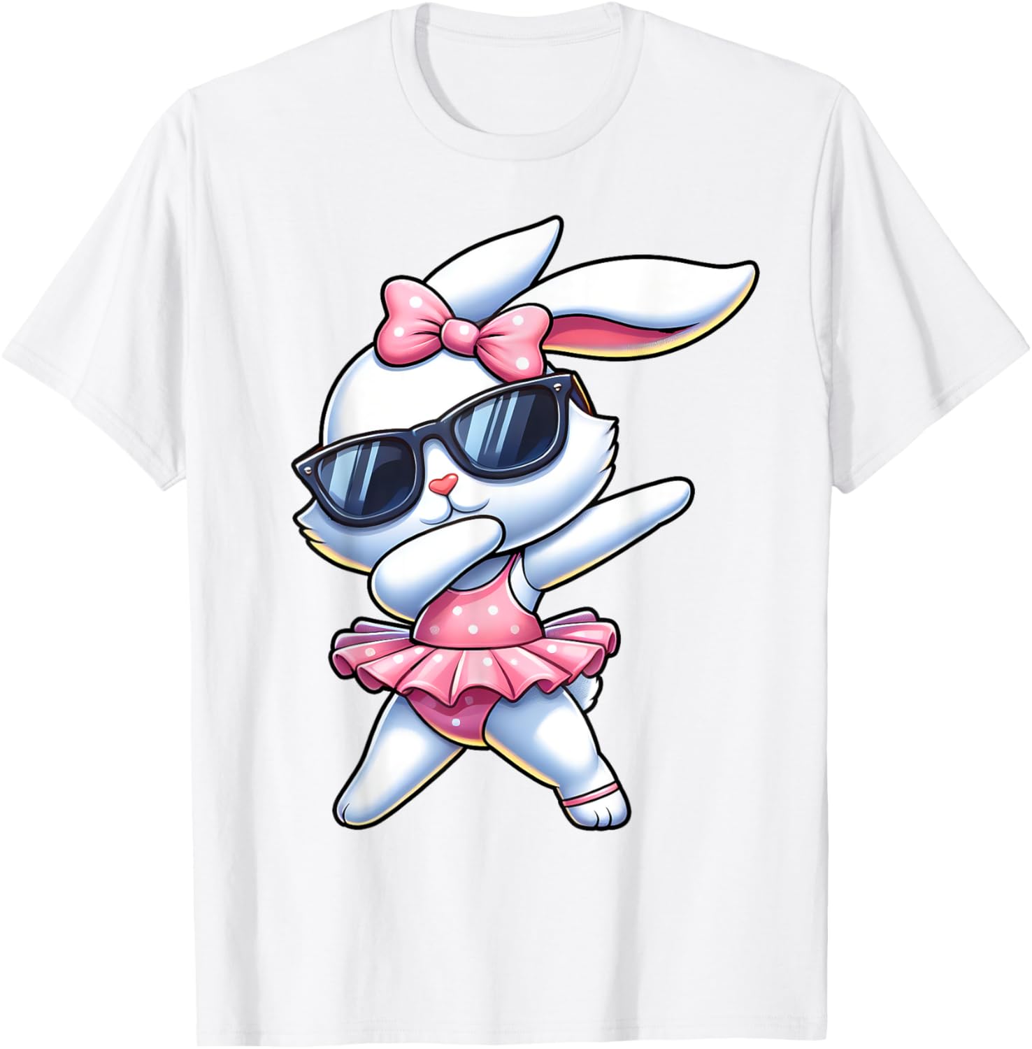 Funny Dabbing Bunny Ballet Happy Easter Day Boys Girls T-Shirt