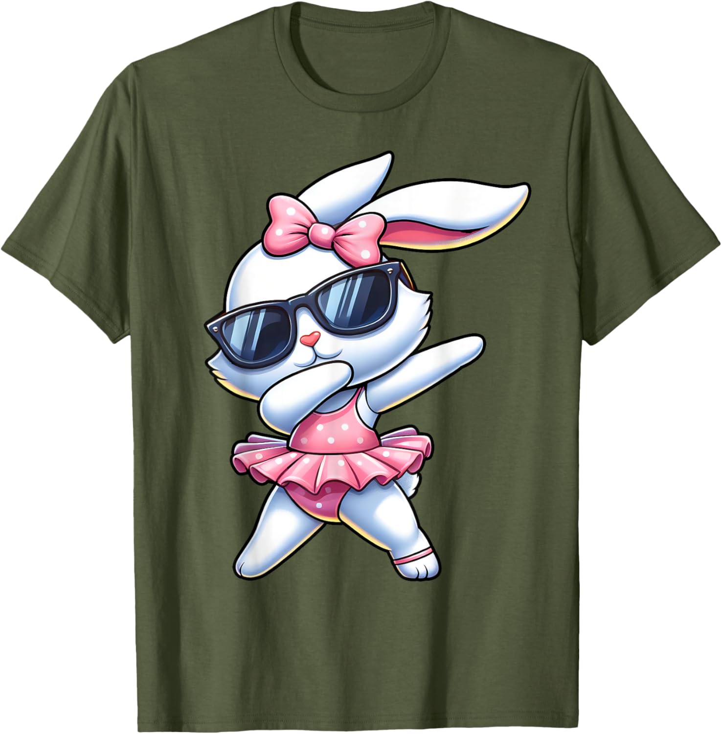 Funny Dabbing Bunny Ballet Happy Easter Day Boys Girls T-Shirt