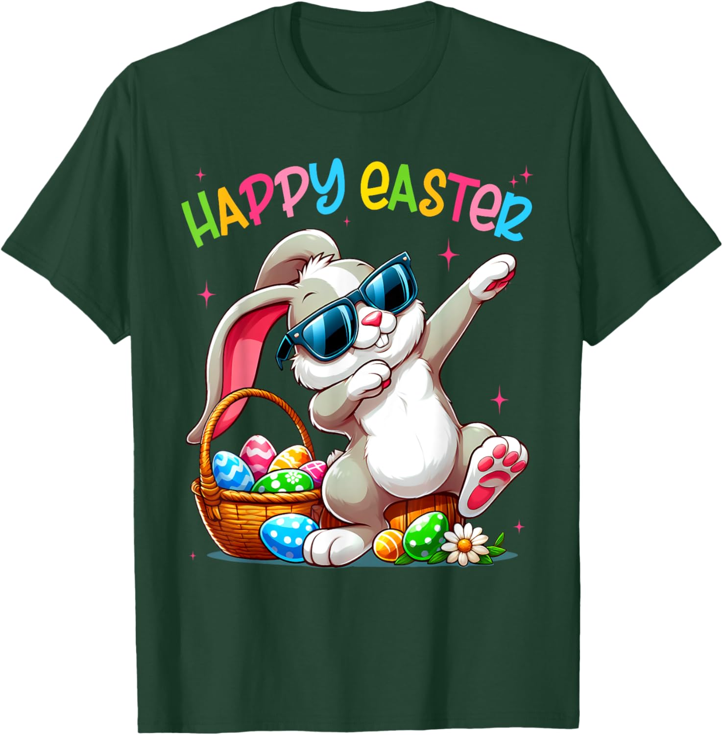 Funny Dabbing Bunny Easter Happy Easter for Boys Girls Adult T-Shirt