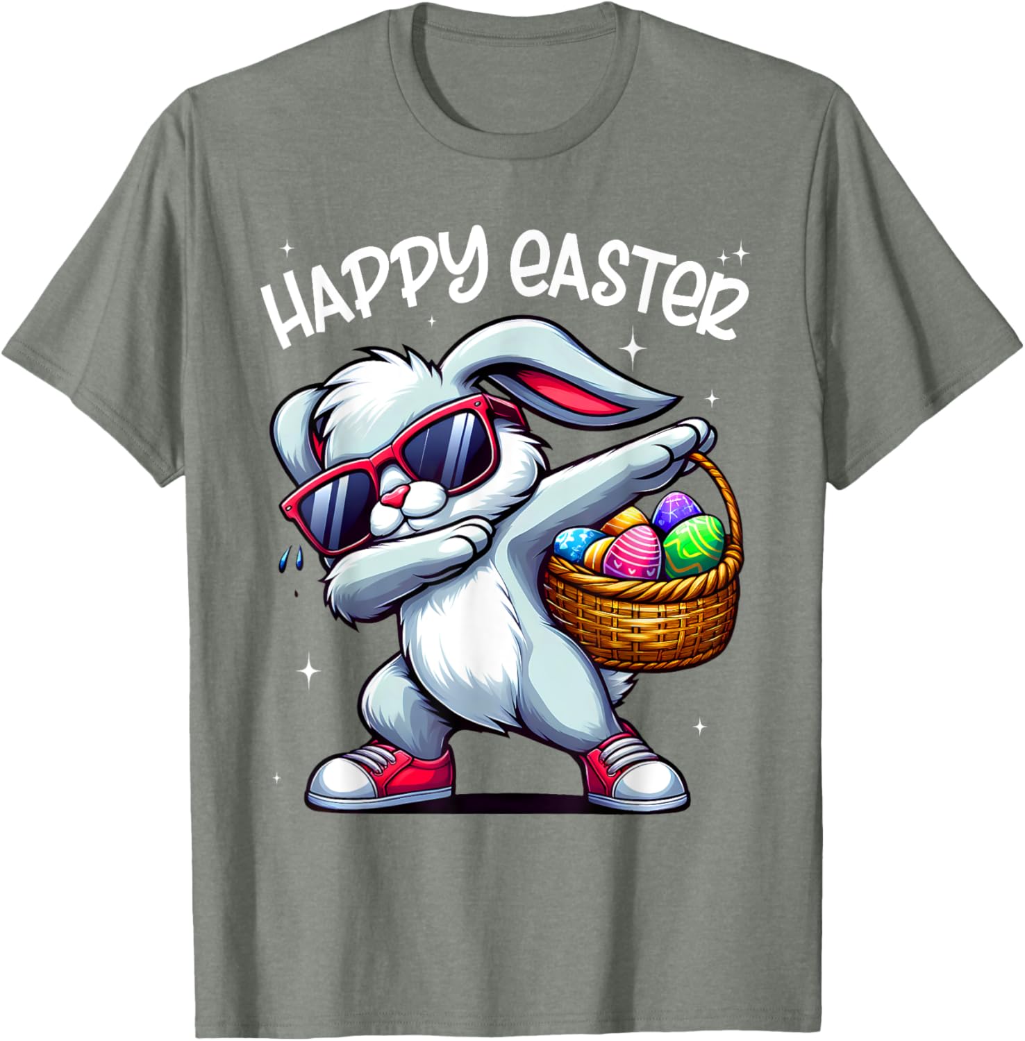 Funny Dabbing Bunny Easter Happy Easter for Boys Girls Adult T-Shirt