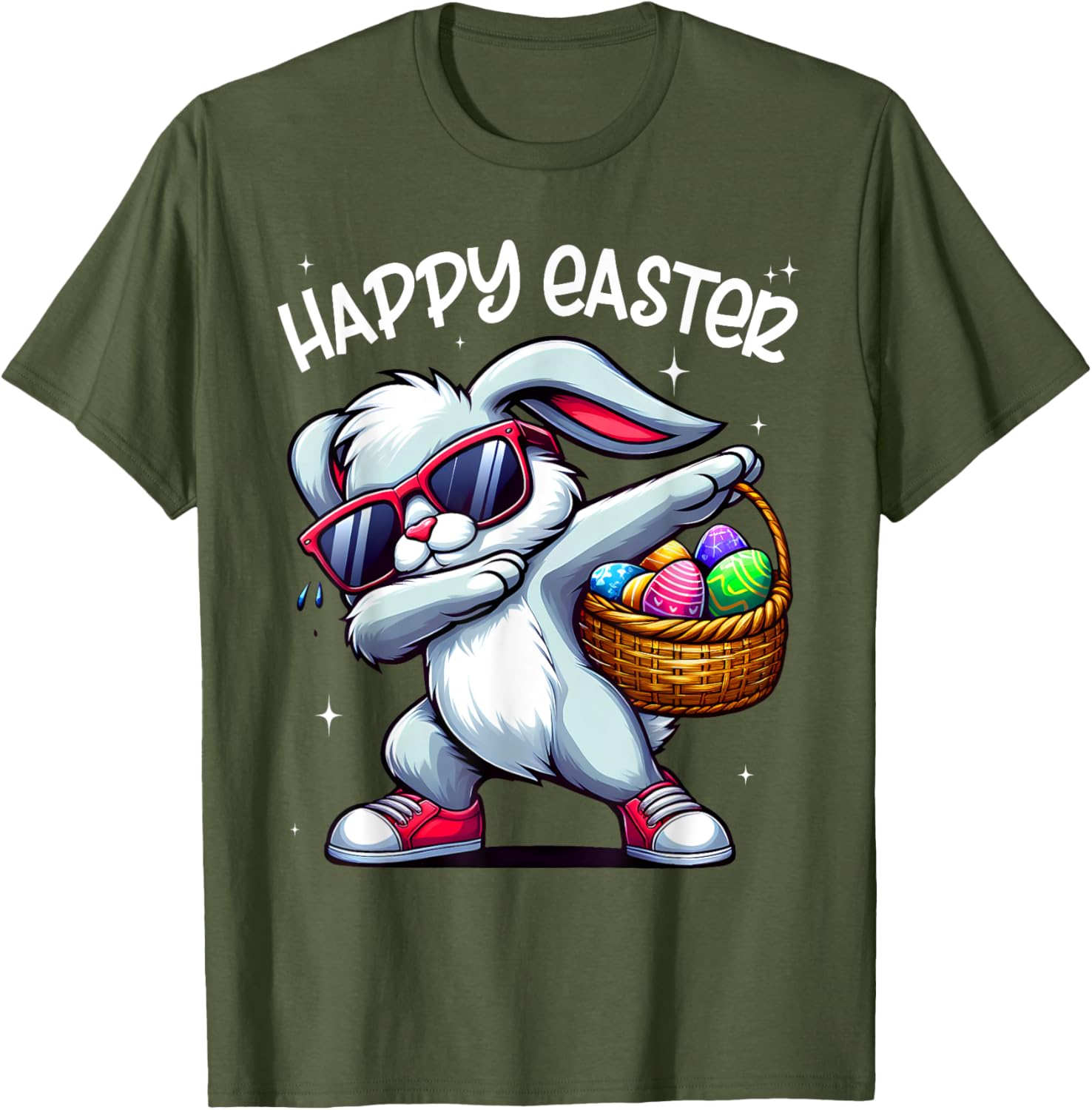 Funny Dabbing Bunny Easter Happy Easter for Boys Girls Adult T-Shirt