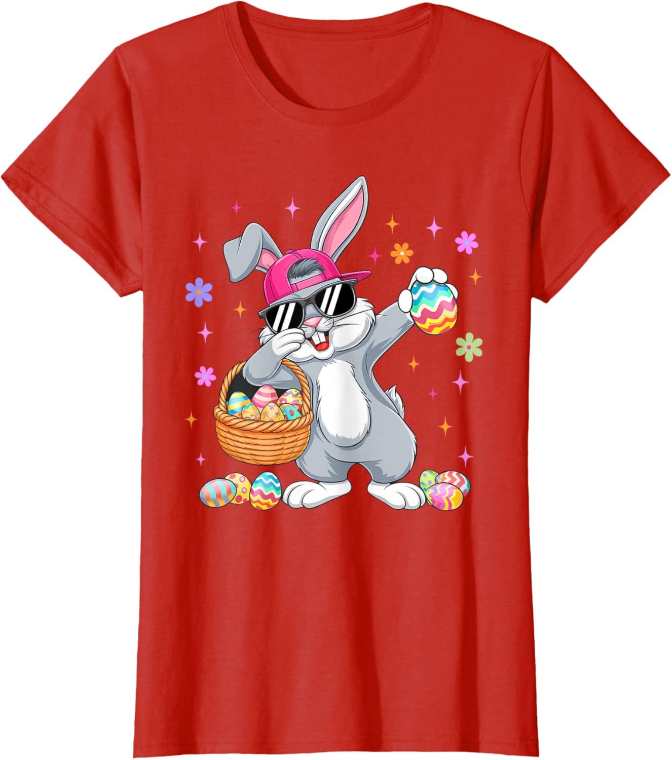 Funny Dabbing Bunny Eggs Happy Easter Boy Girl Men Women T-Shirt