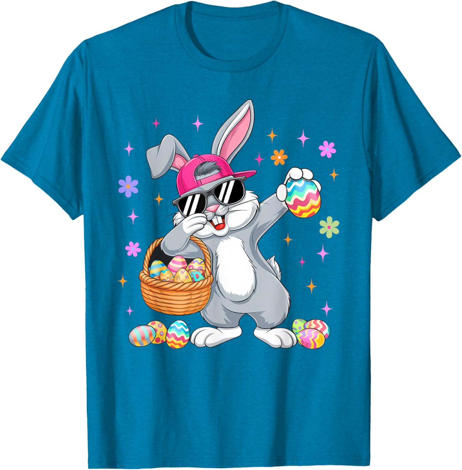 Funny Dabbing Bunny Eggs Happy Easter Boy Girl Men Women T-Shirt