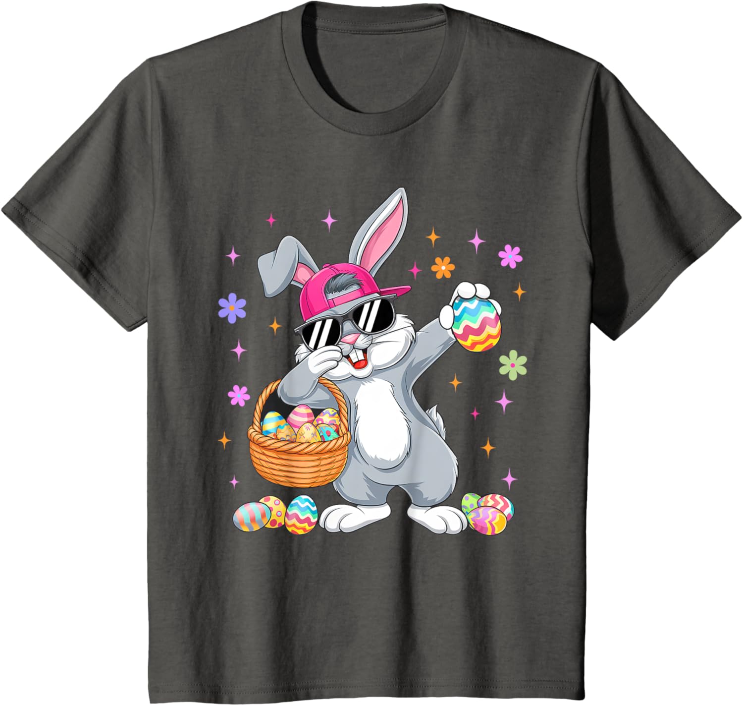 Funny Dabbing Bunny Eggs Happy Easter Boy Girl Men Women T-Shirt