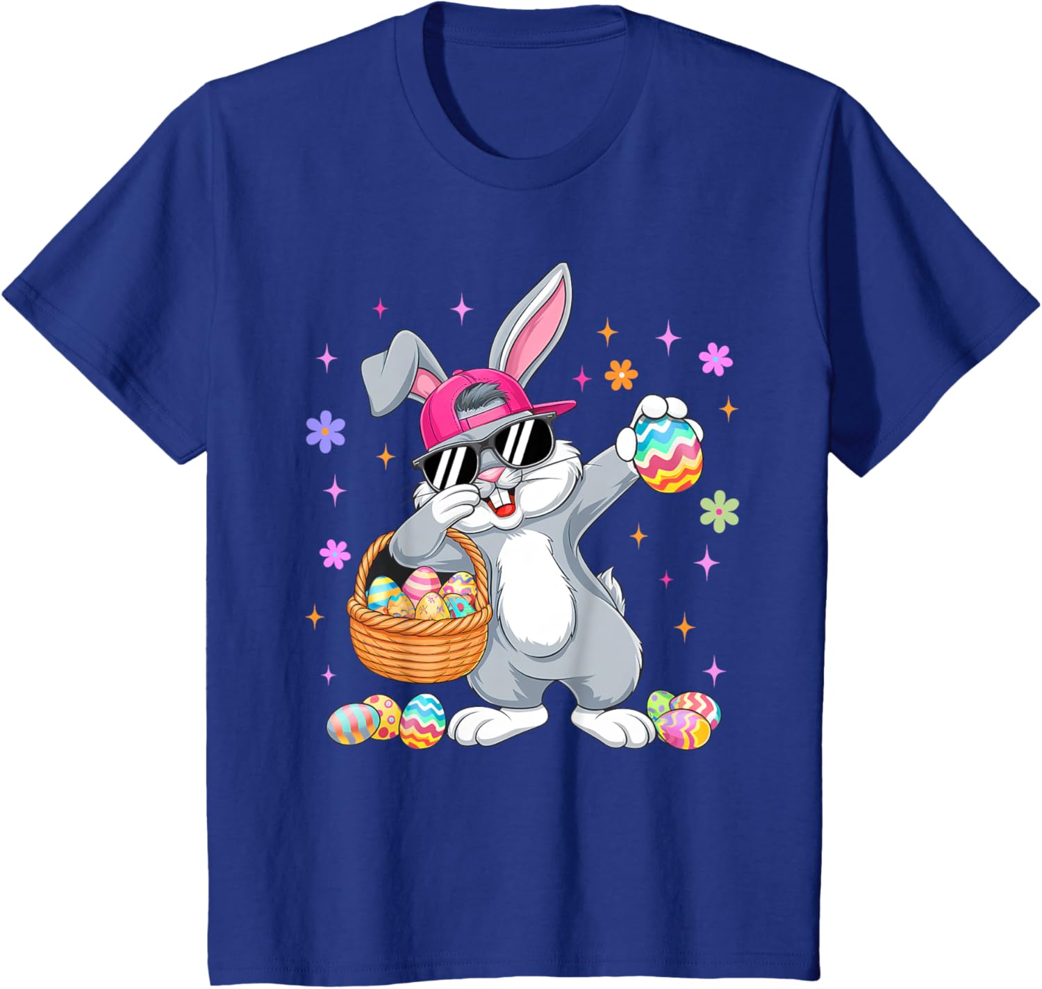 Funny Dabbing Bunny Eggs Happy Easter Boy Girl Men Women T-Shirt