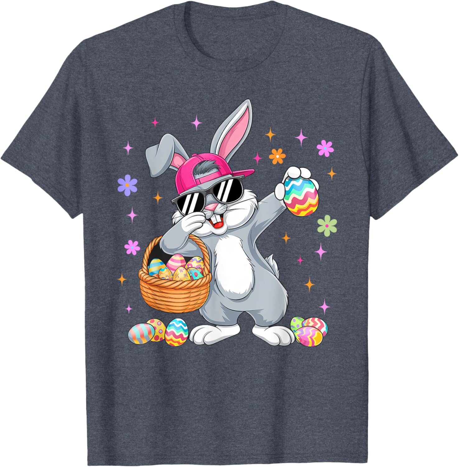 Funny Dabbing Bunny Eggs Happy Easter Boy Girl Men Women T-Shirt